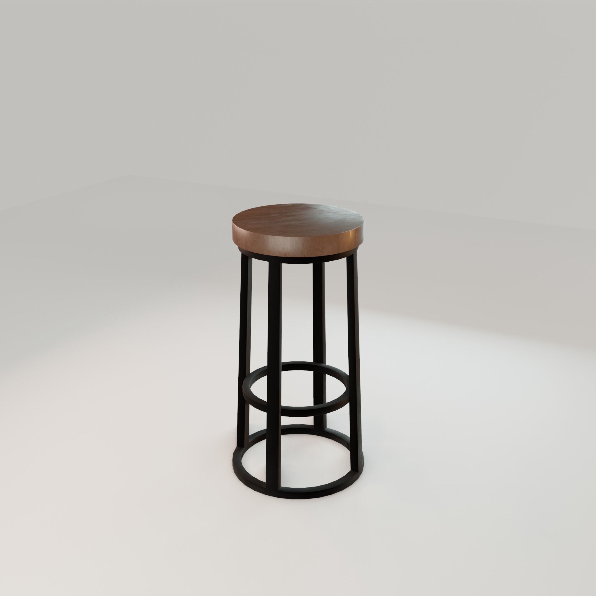 Chair loft modern wooden  id8 Low-poly 3D model_17