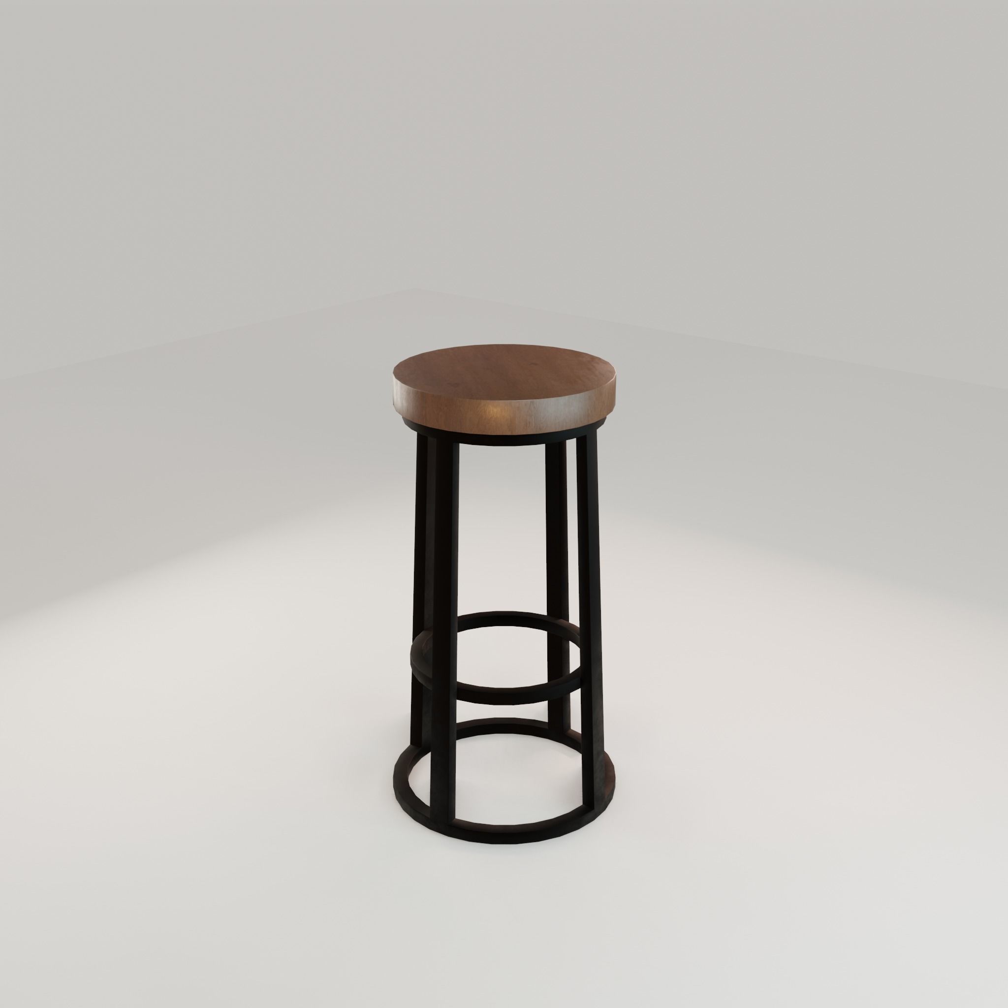 Chair loft modern wooden  id8 Low-poly 3D model_35