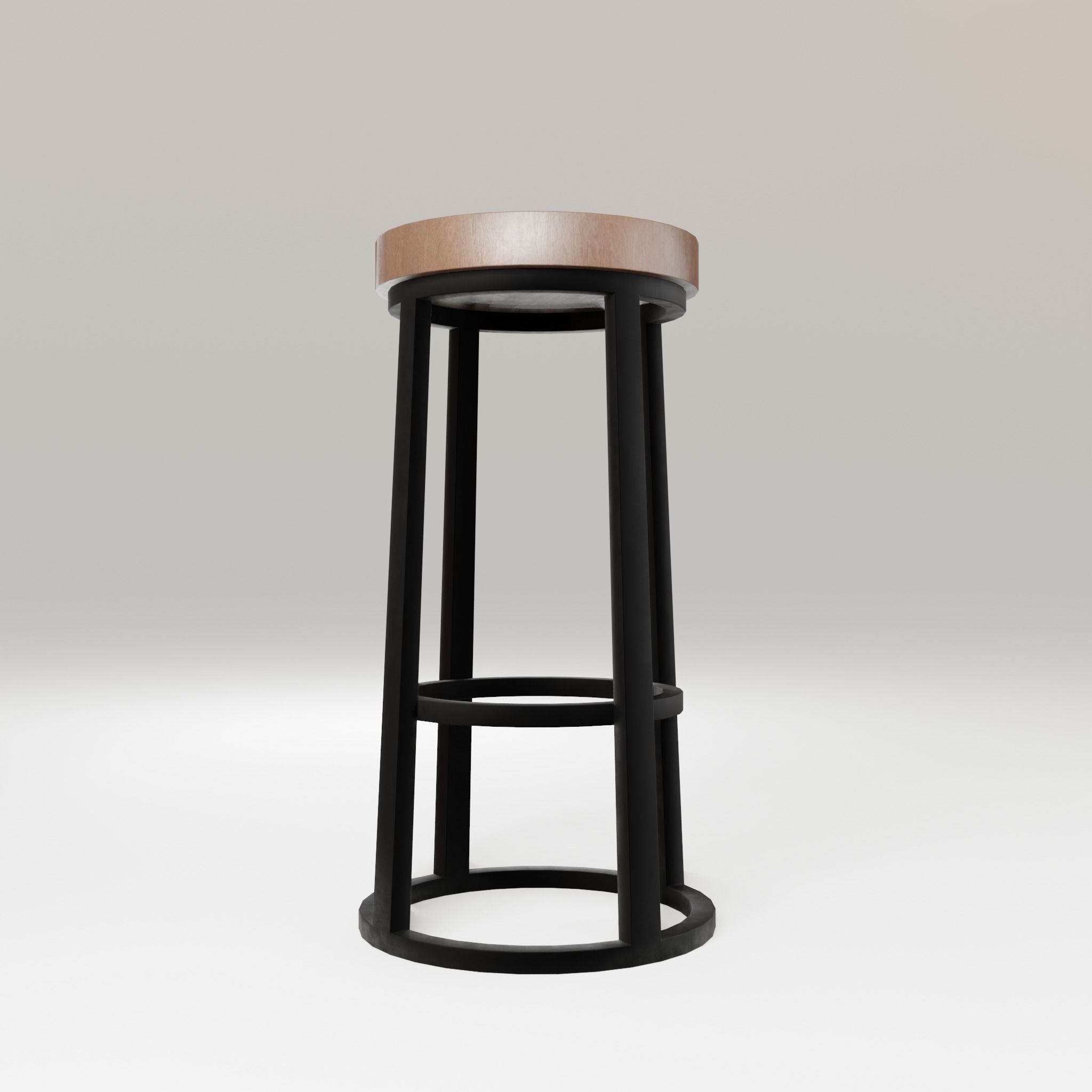 Chair loft modern wooden  id8 Low-poly 3D model_9