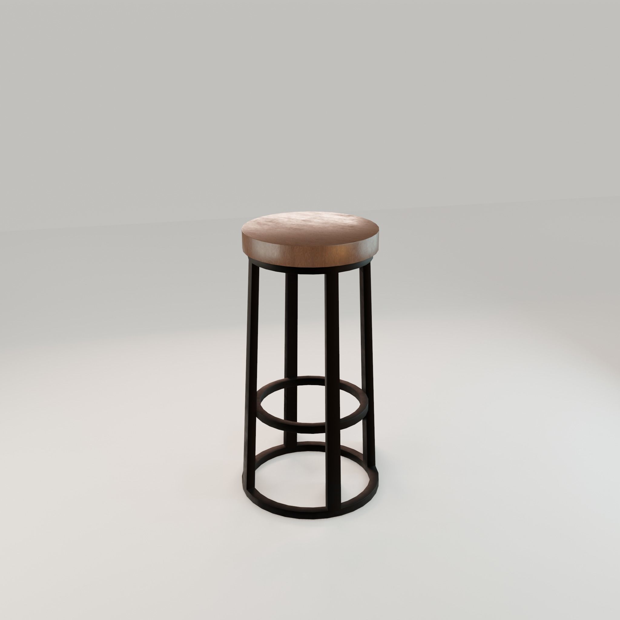 Chair loft modern wooden  id8 Low-poly 3D model_12