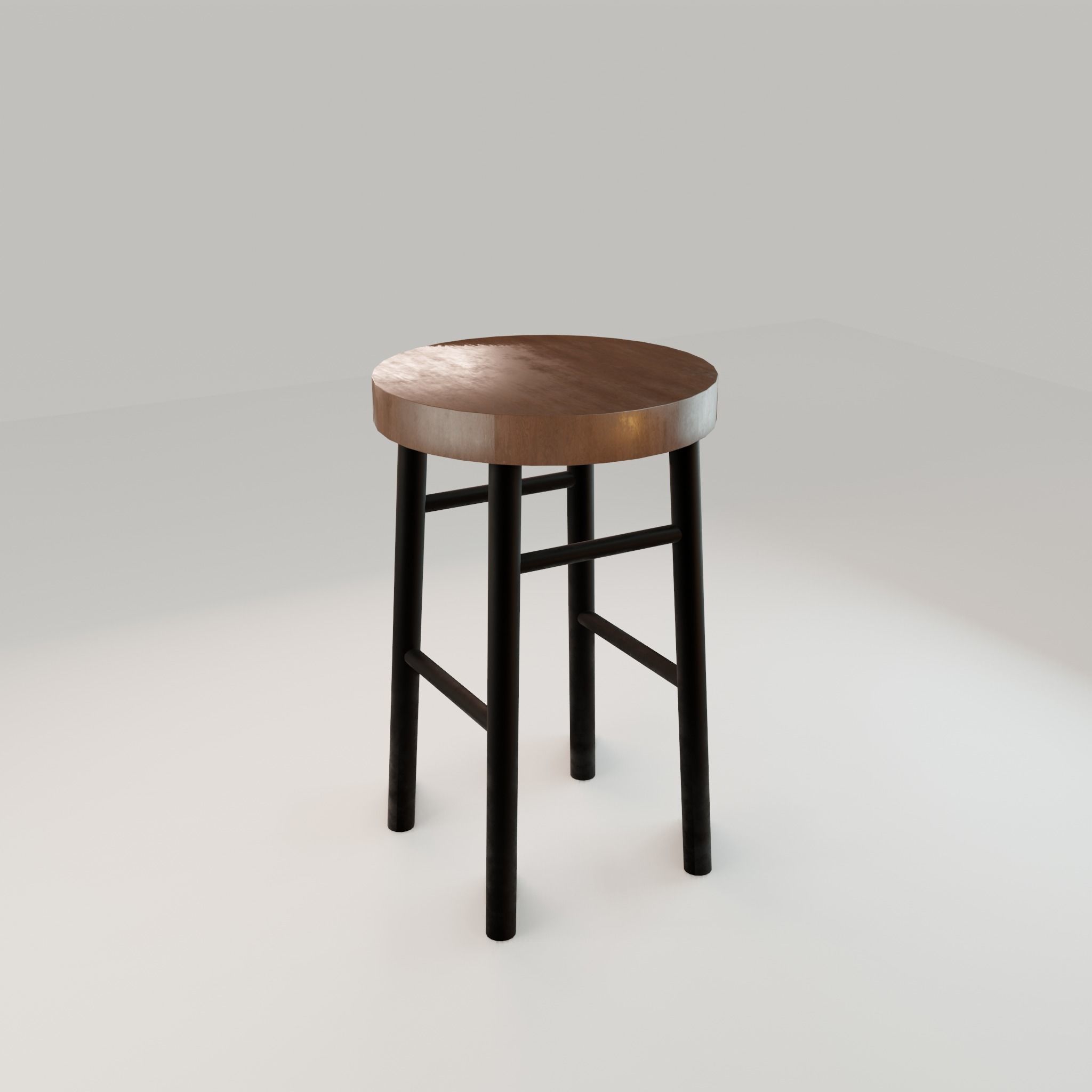 Chair loft modern wooden id11 Low-poly 3D model_14