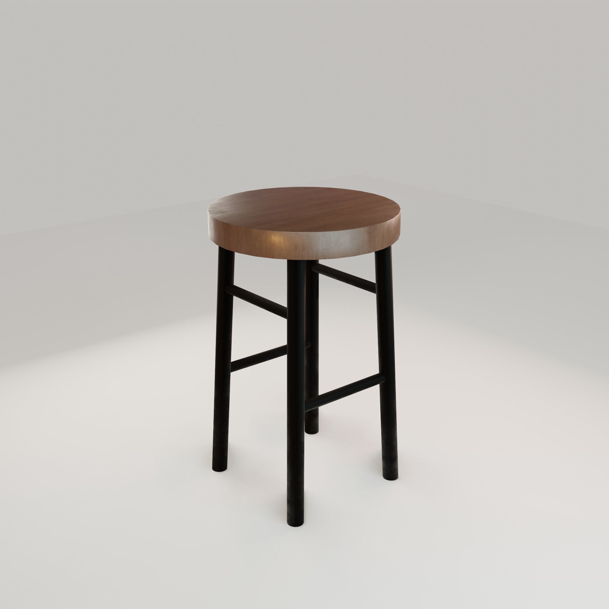 Chair loft modern wooden id11 Low-poly 3D model_34