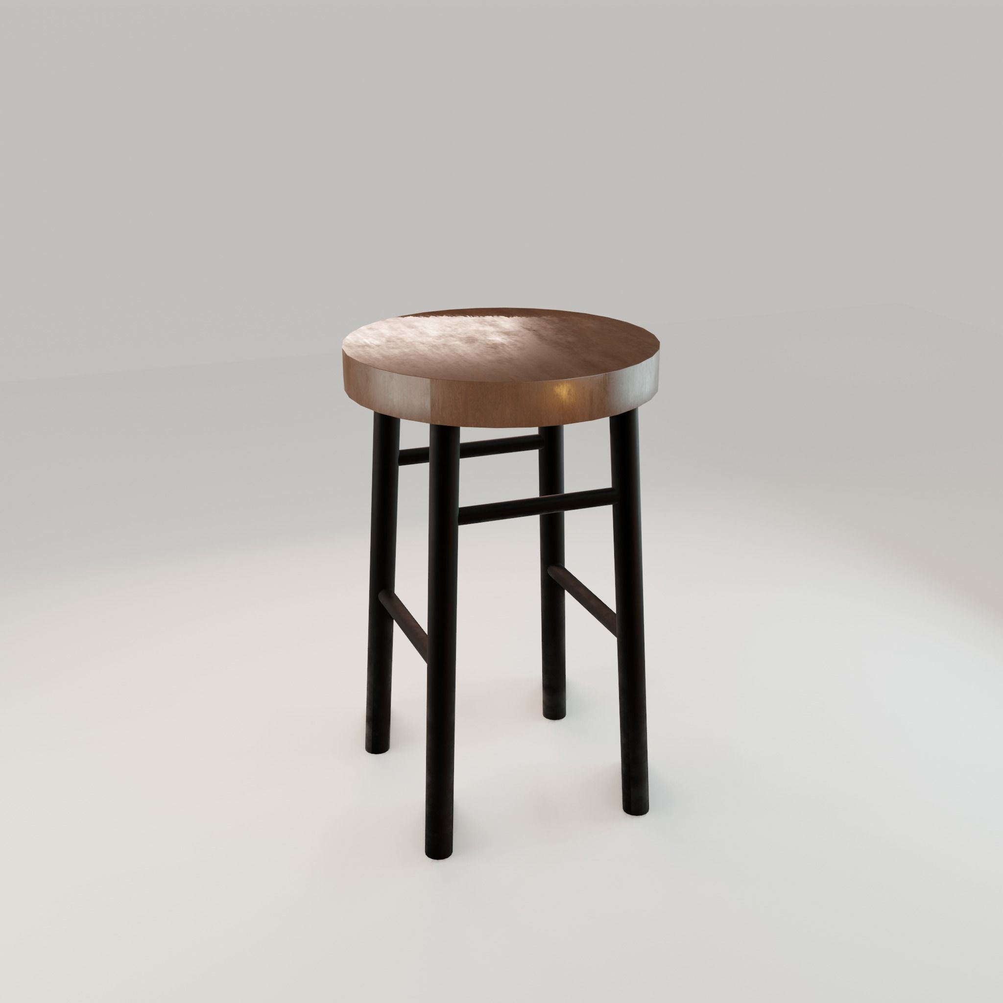Chair loft modern wooden id11 Low-poly 3D model_13