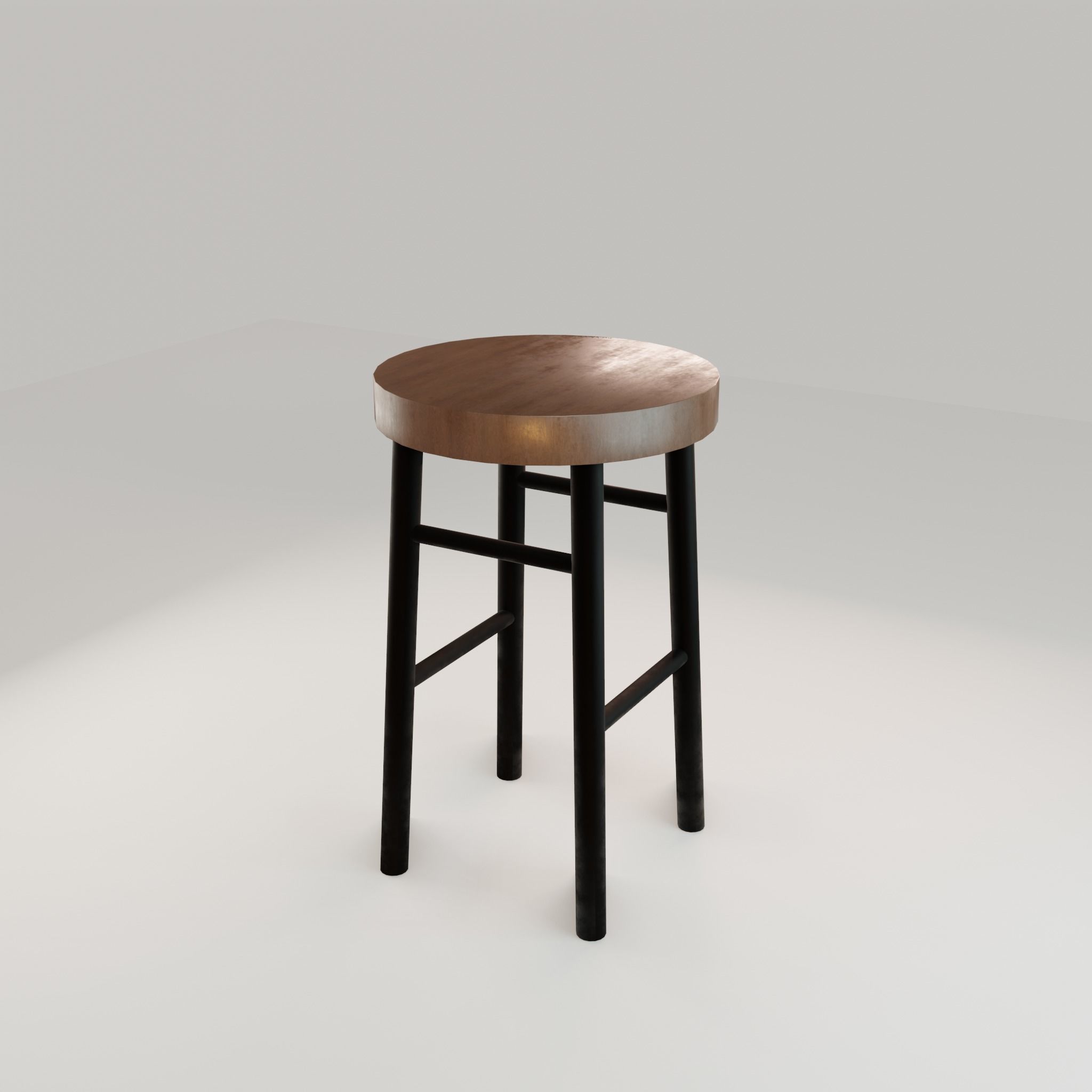 Chair loft modern wooden id11 Low-poly 3D model_36