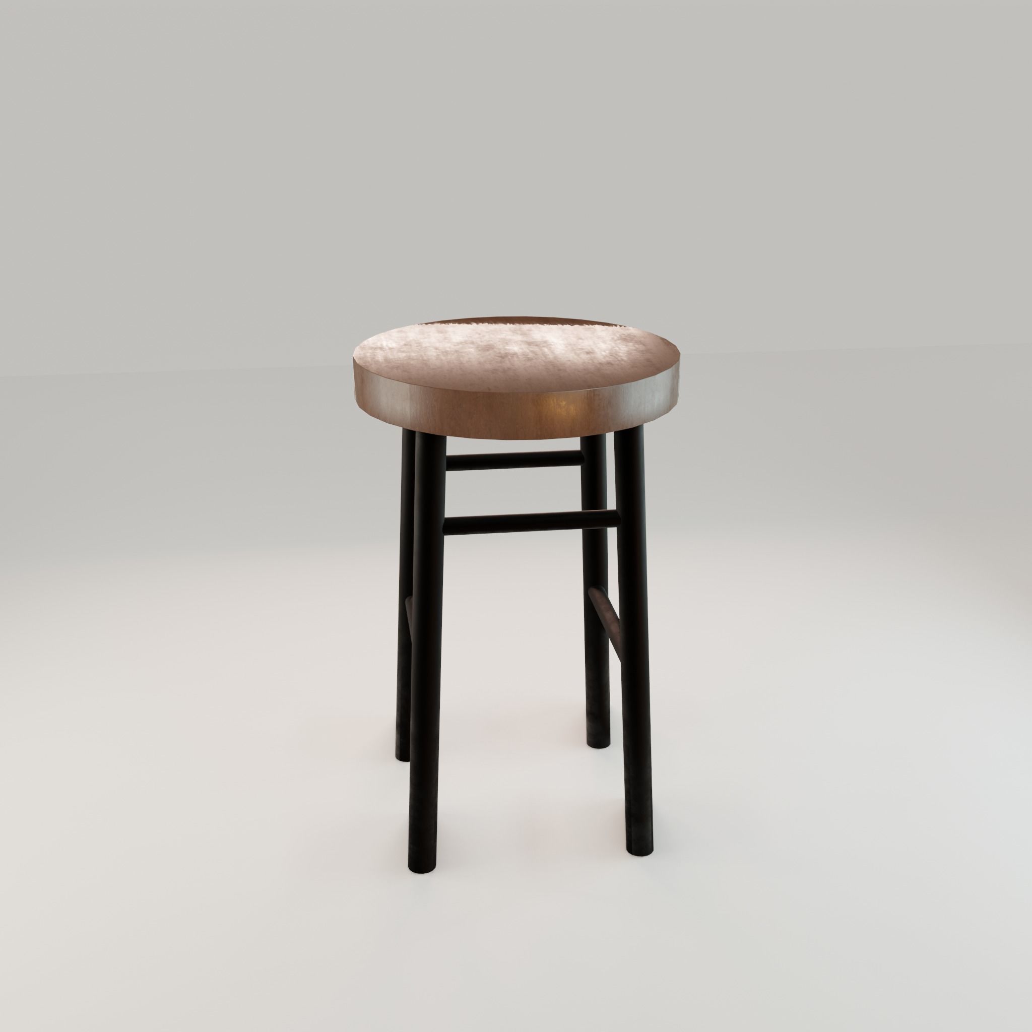 Chair loft modern wooden id11 Low-poly 3D model_11