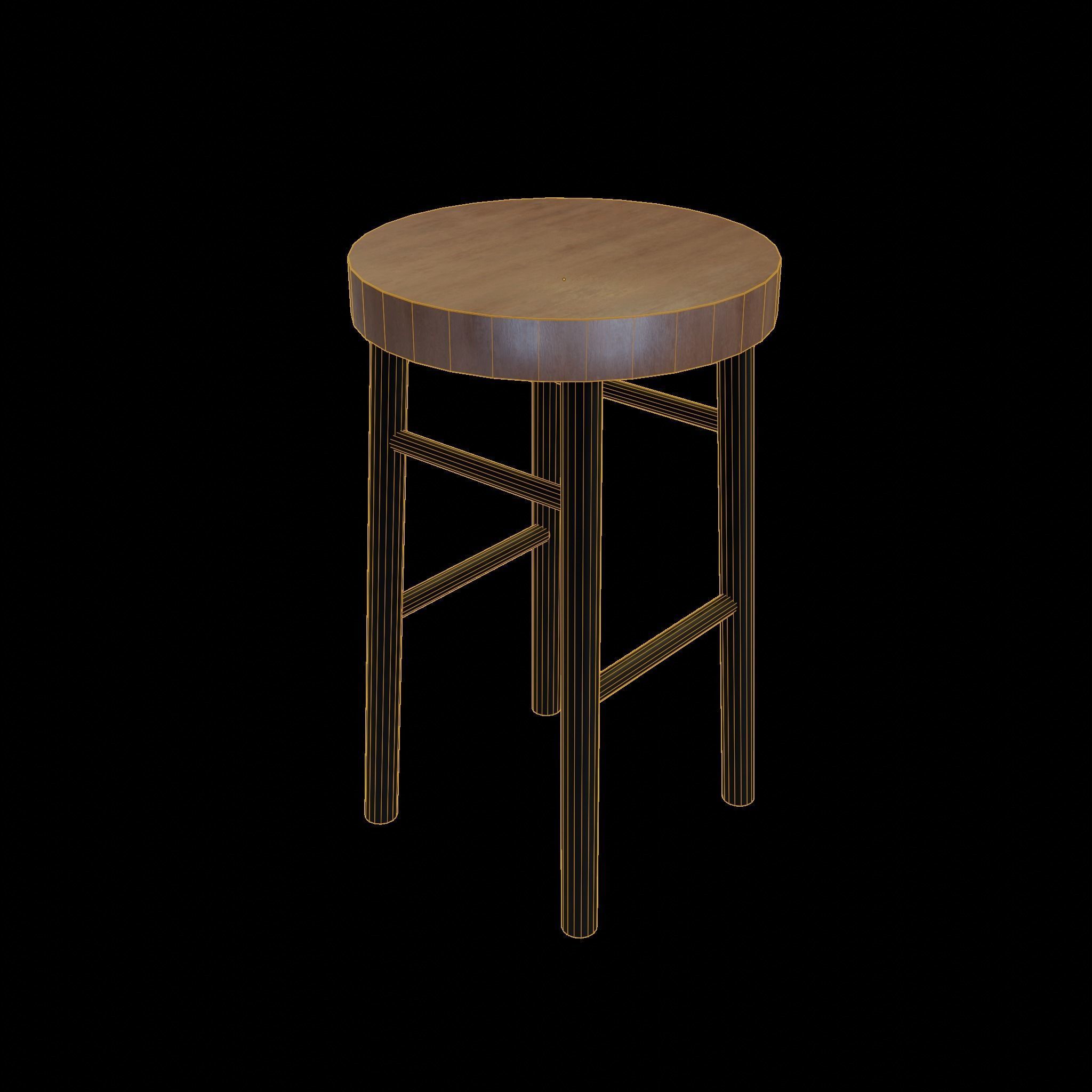 Chair loft modern wooden id11 Low-poly 3D model_1