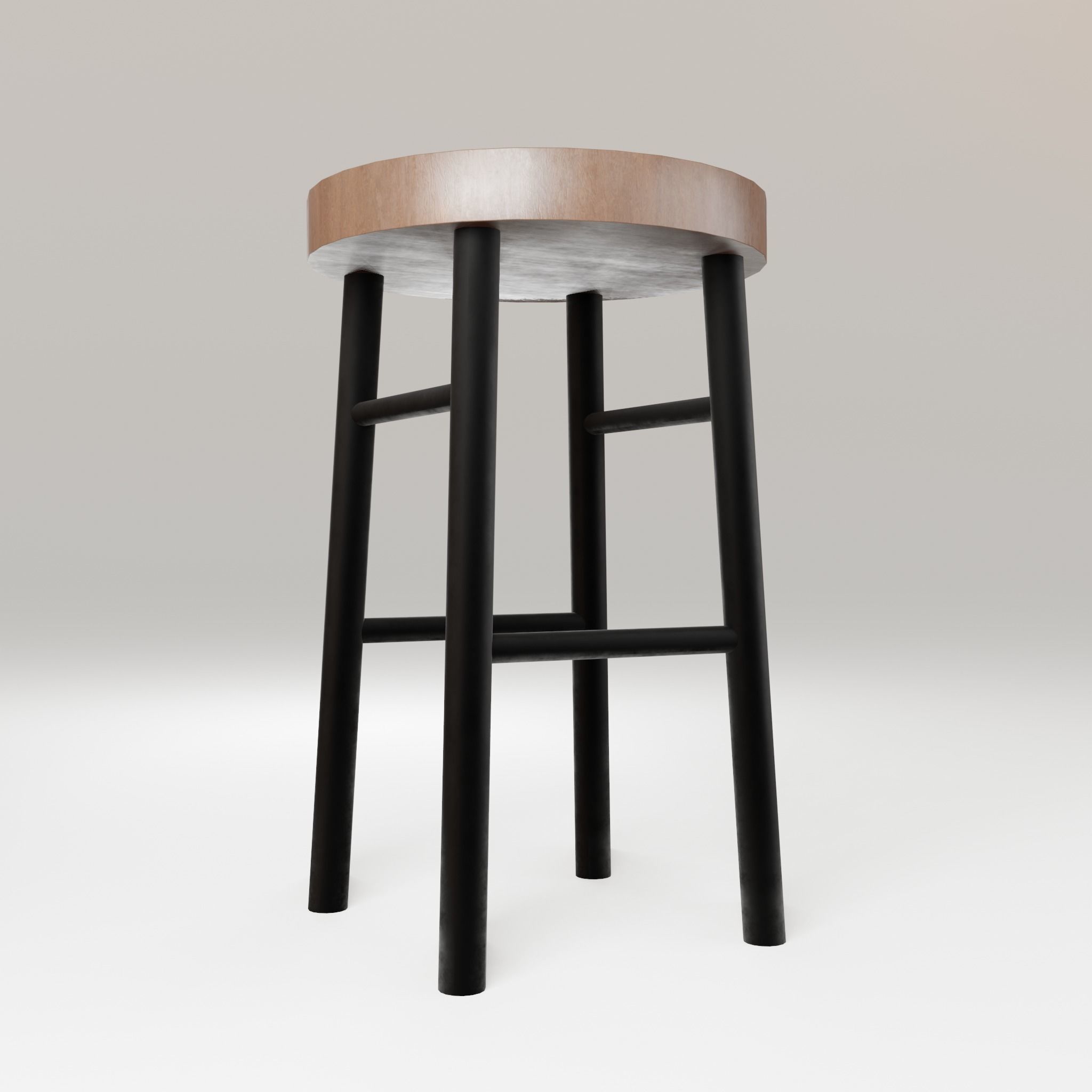 Chair loft modern wooden id11 Low-poly 3D model_9