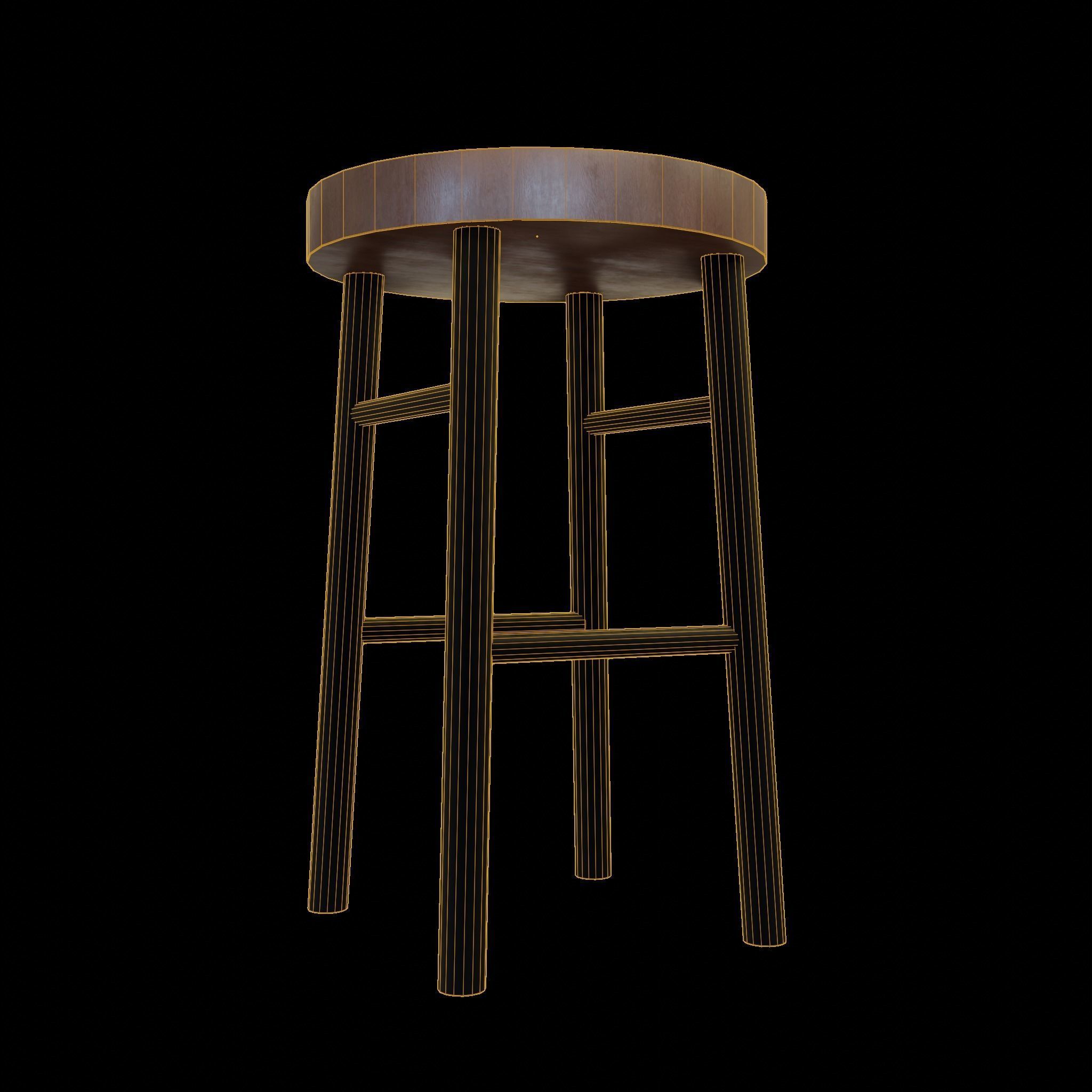 Chair loft modern wooden id11 Low-poly 3D model_10