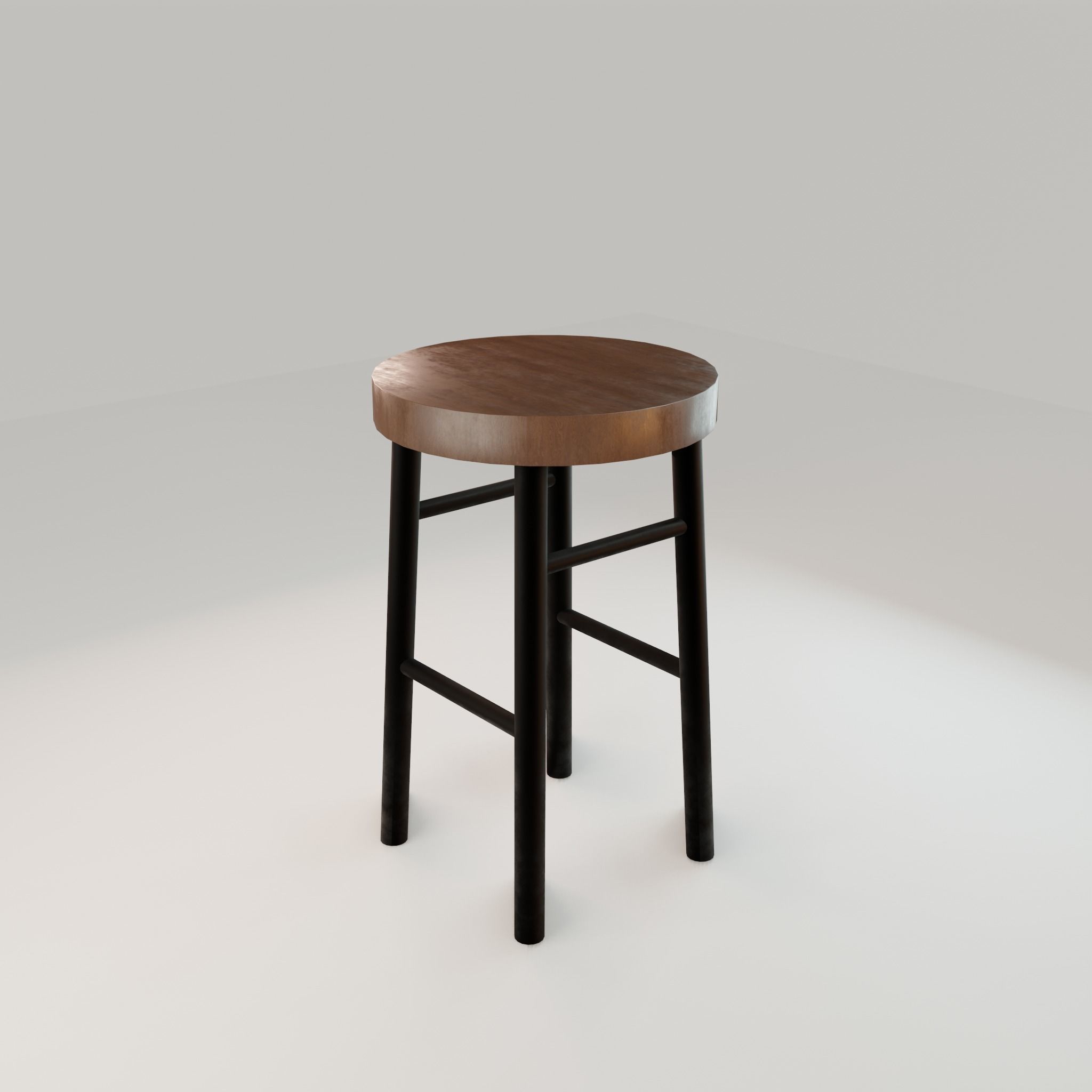 Chair loft modern wooden id11 Low-poly 3D model_15