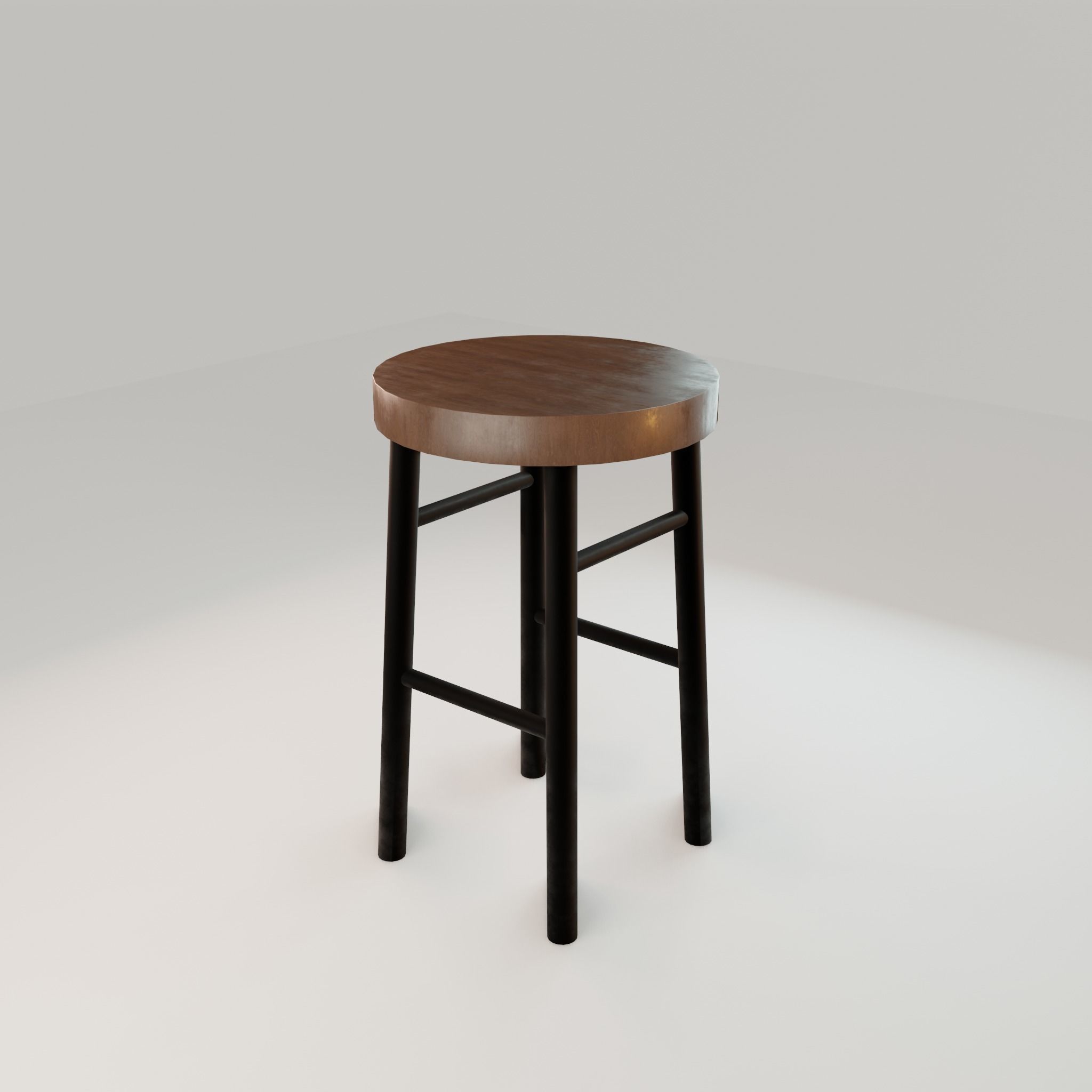 Chair loft modern wooden id11 Low-poly 3D model_16