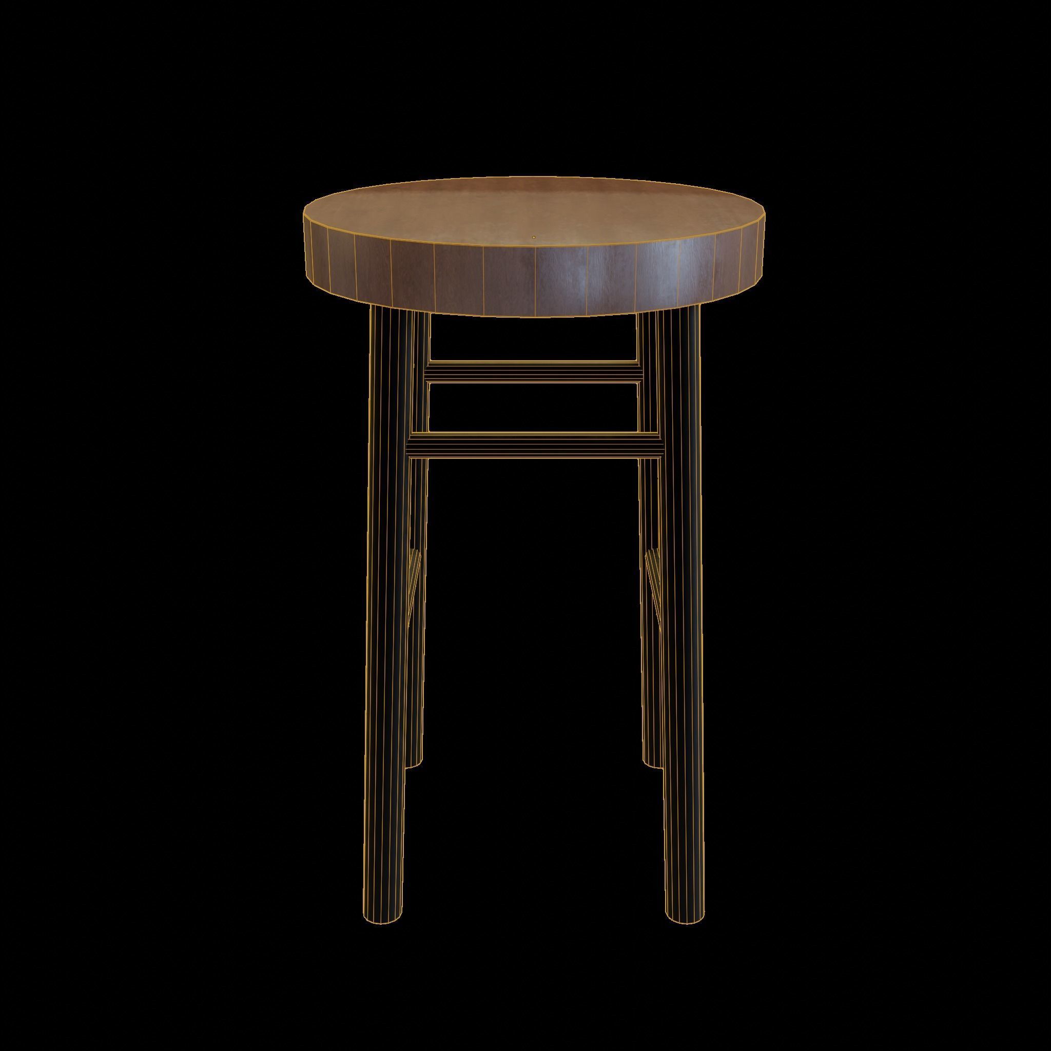 Chair loft modern wooden id11 Low-poly 3D model_7