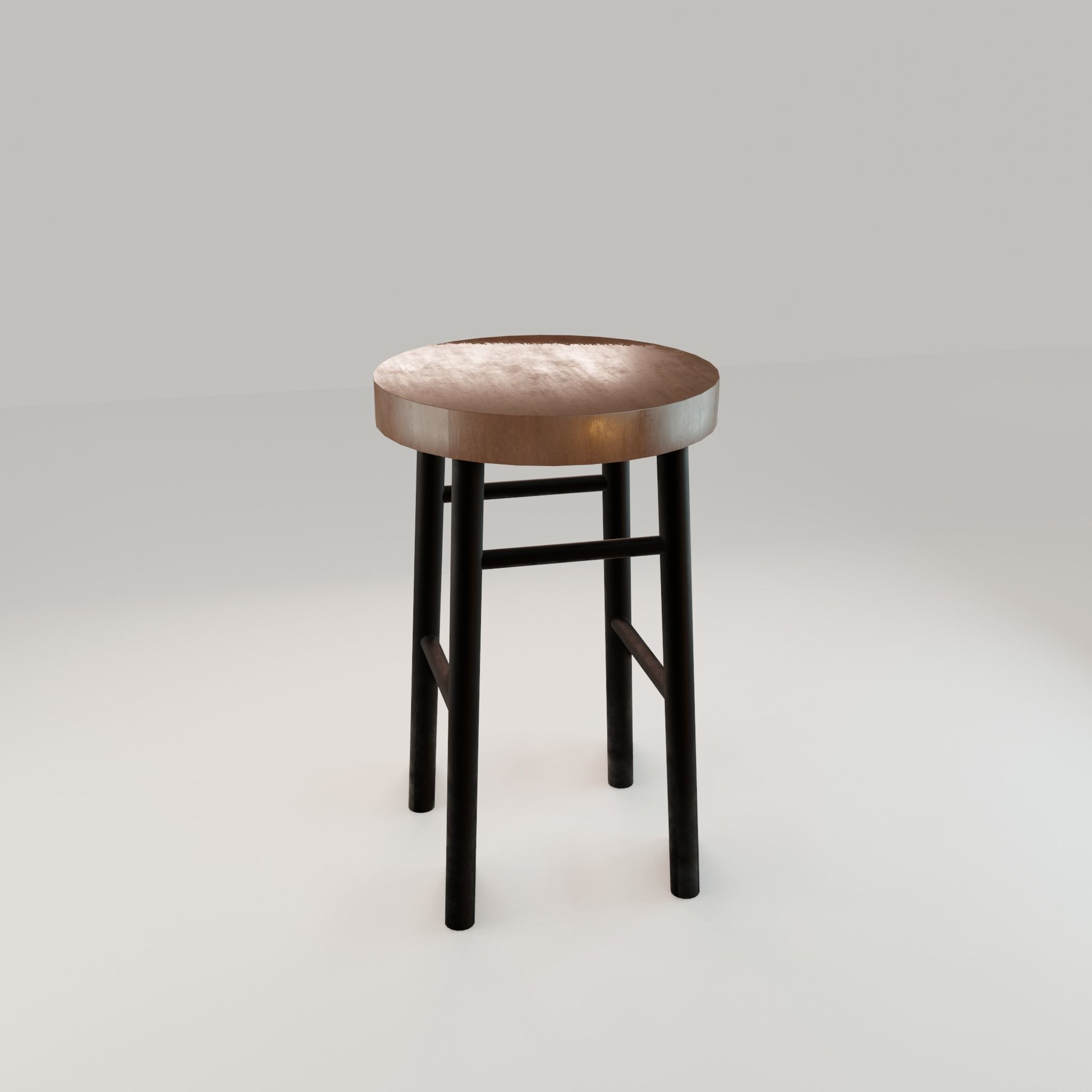 Chair loft modern wooden id11 Low-poly 3D model_12