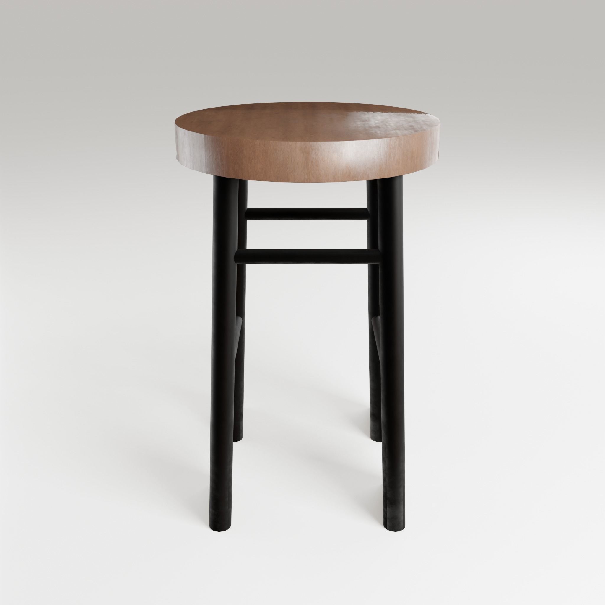 Chair loft modern wooden id11 Low-poly 3D model_6