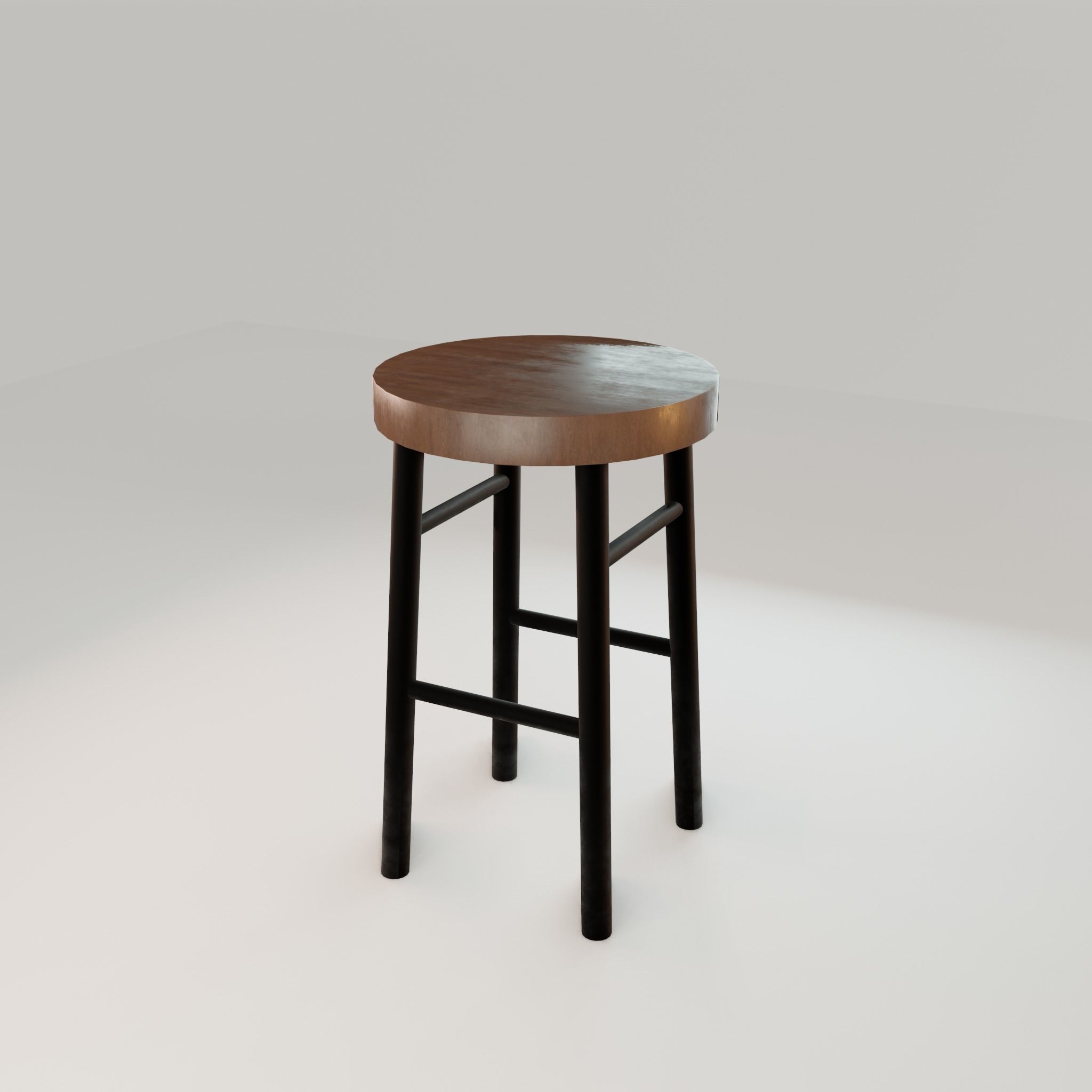 Chair loft modern wooden id11 Low-poly 3D model_17