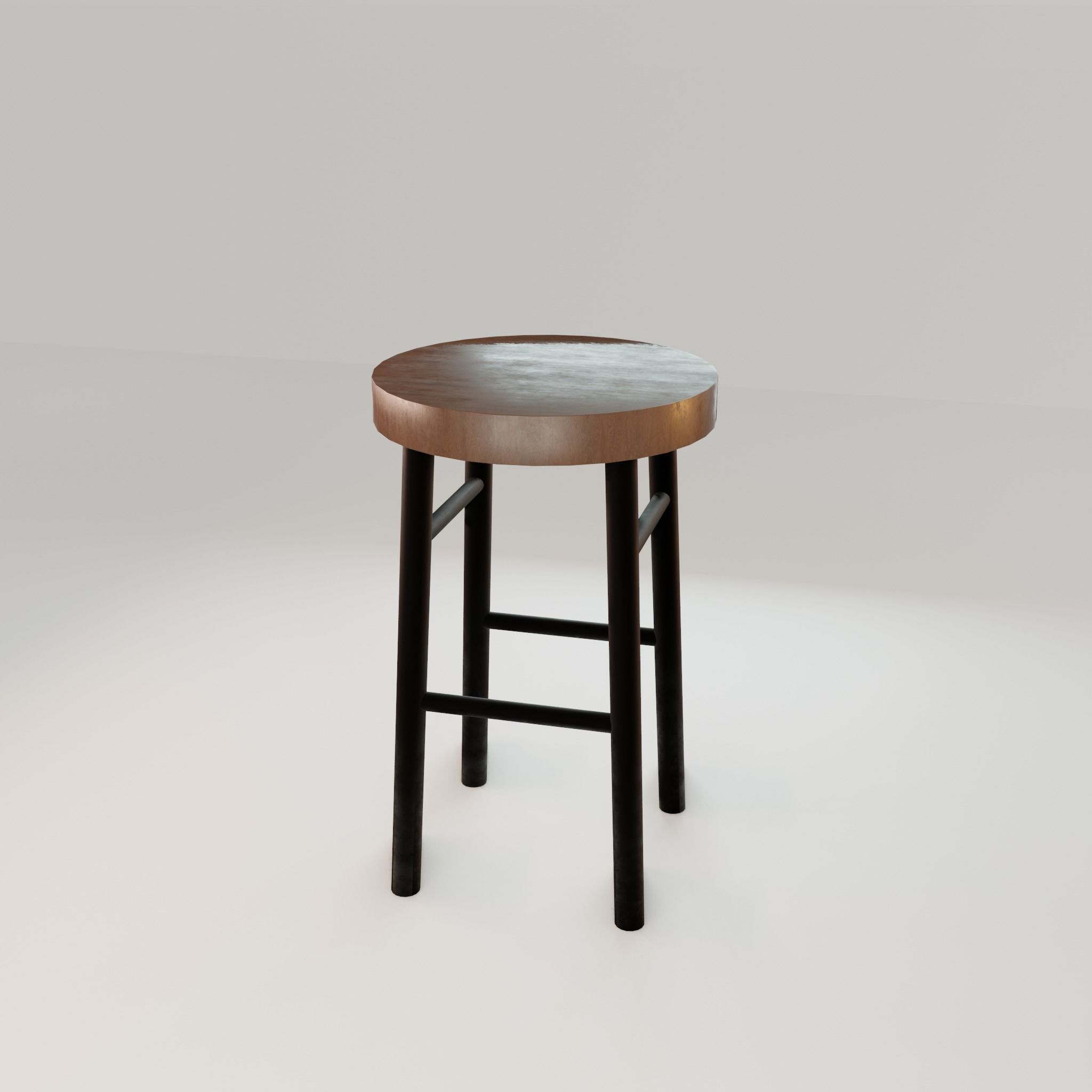 Chair loft modern wooden id11 Low-poly 3D model_18