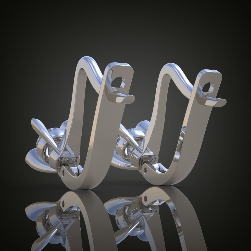 Earring 3D model 3D printable model 0080-10 3D print model_5