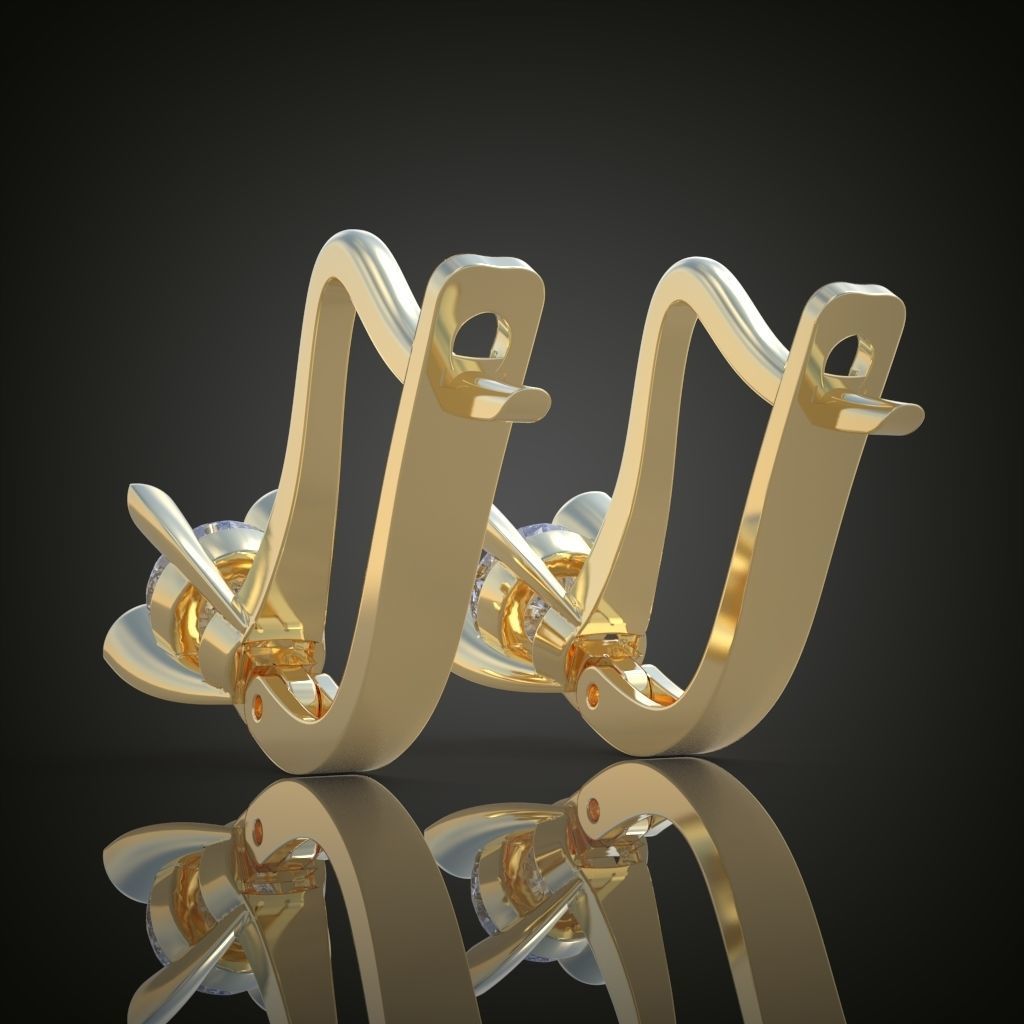 Earring 3D model 3D printable model 0080-10 3D print model_4