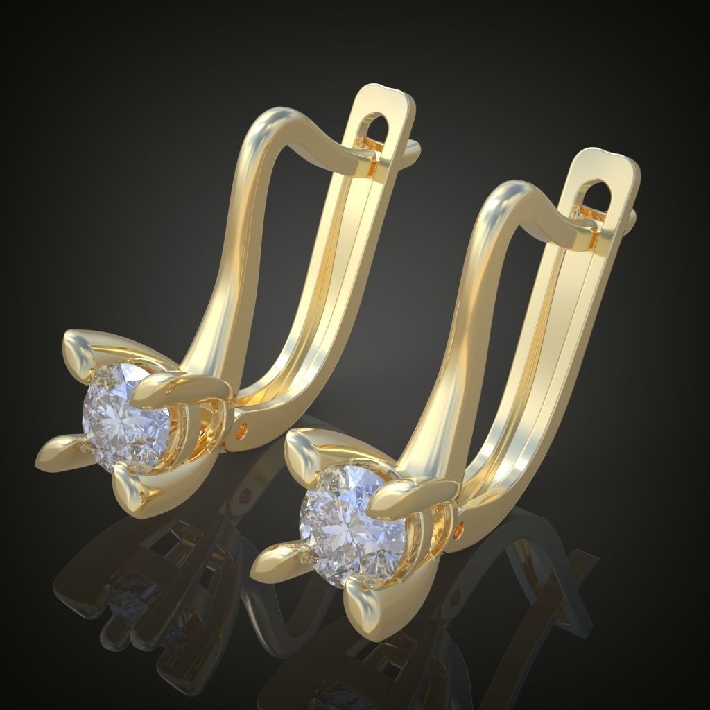 Earring 3D model 3D printable model 0080-10 3D print model_3