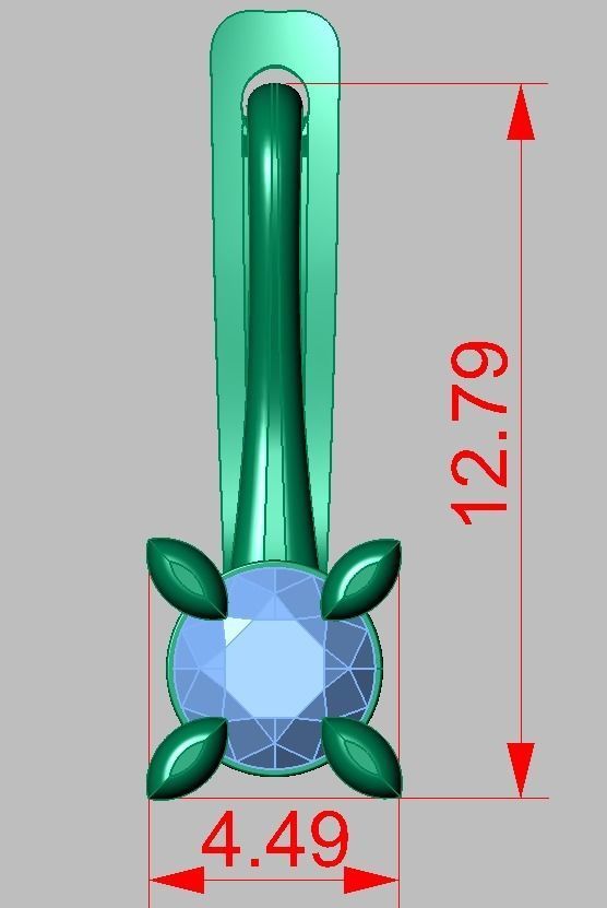 Earring 3D model 3D printable model 0080-10 3D print model_10