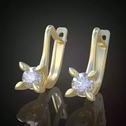 Earring 3D model 3D printable model 0080-10 3D print model