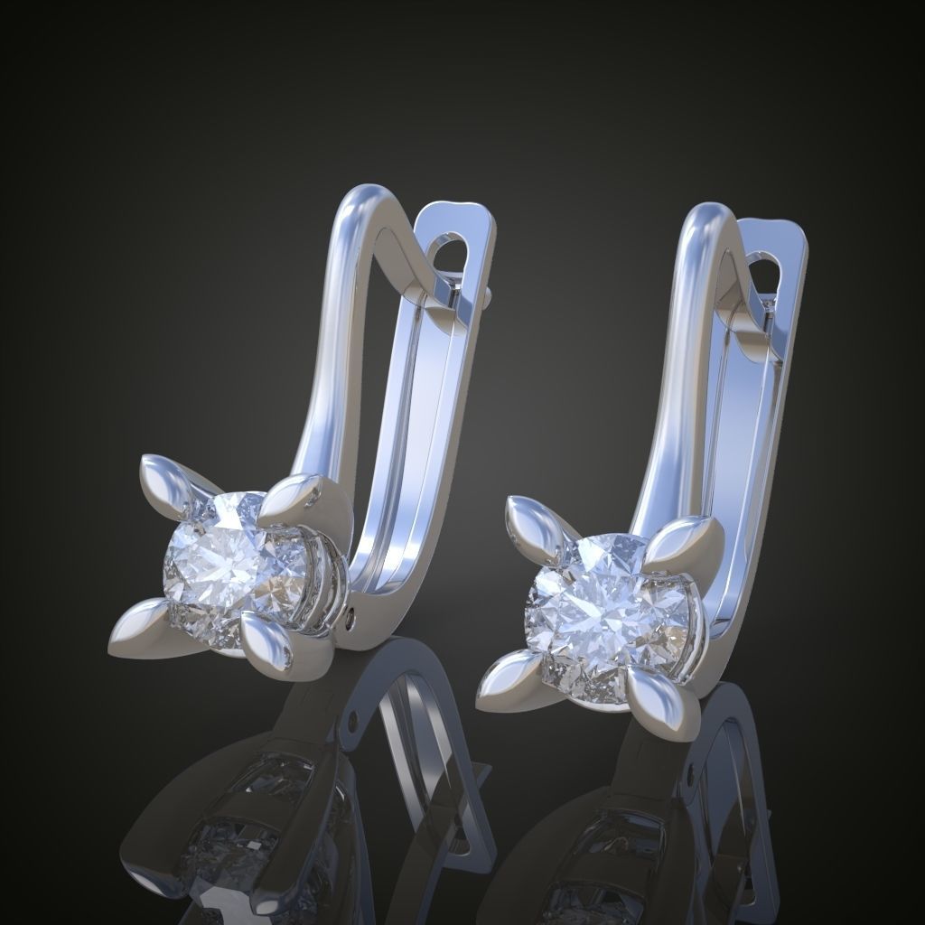 Earring 3D model 3D printable model 0080-10 3D print model_1