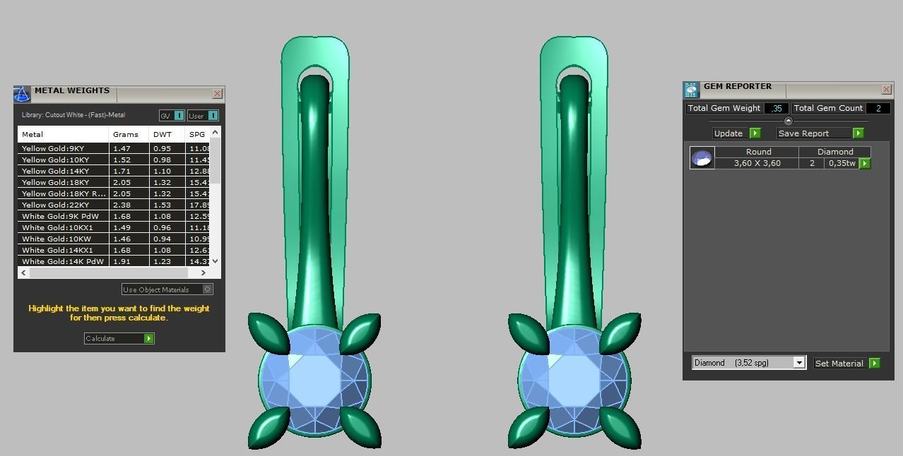 Earring 3D model 3D printable model 0080-10 3D print model_9