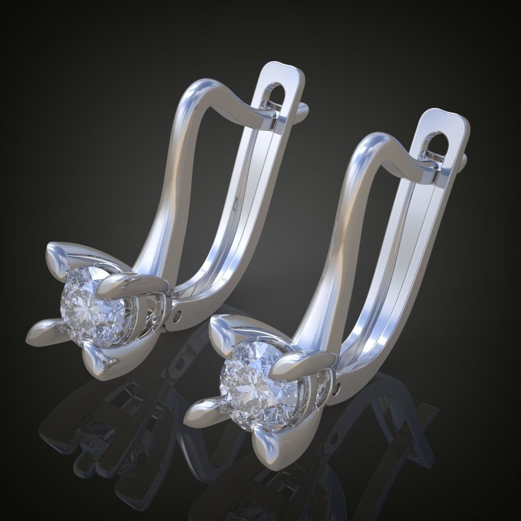 Earring 3D model 3D printable model 0080-10 3D print model_2