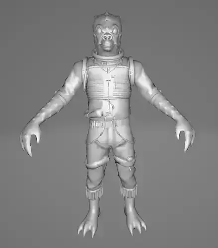 STAR WARS Bossk - Low Poly Game - Battlefield FBX MODEL