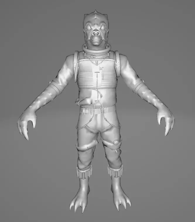 STAR WARS Bossk - Low Poly Game - Battlefield FBX MODEL Low-poly 3D model