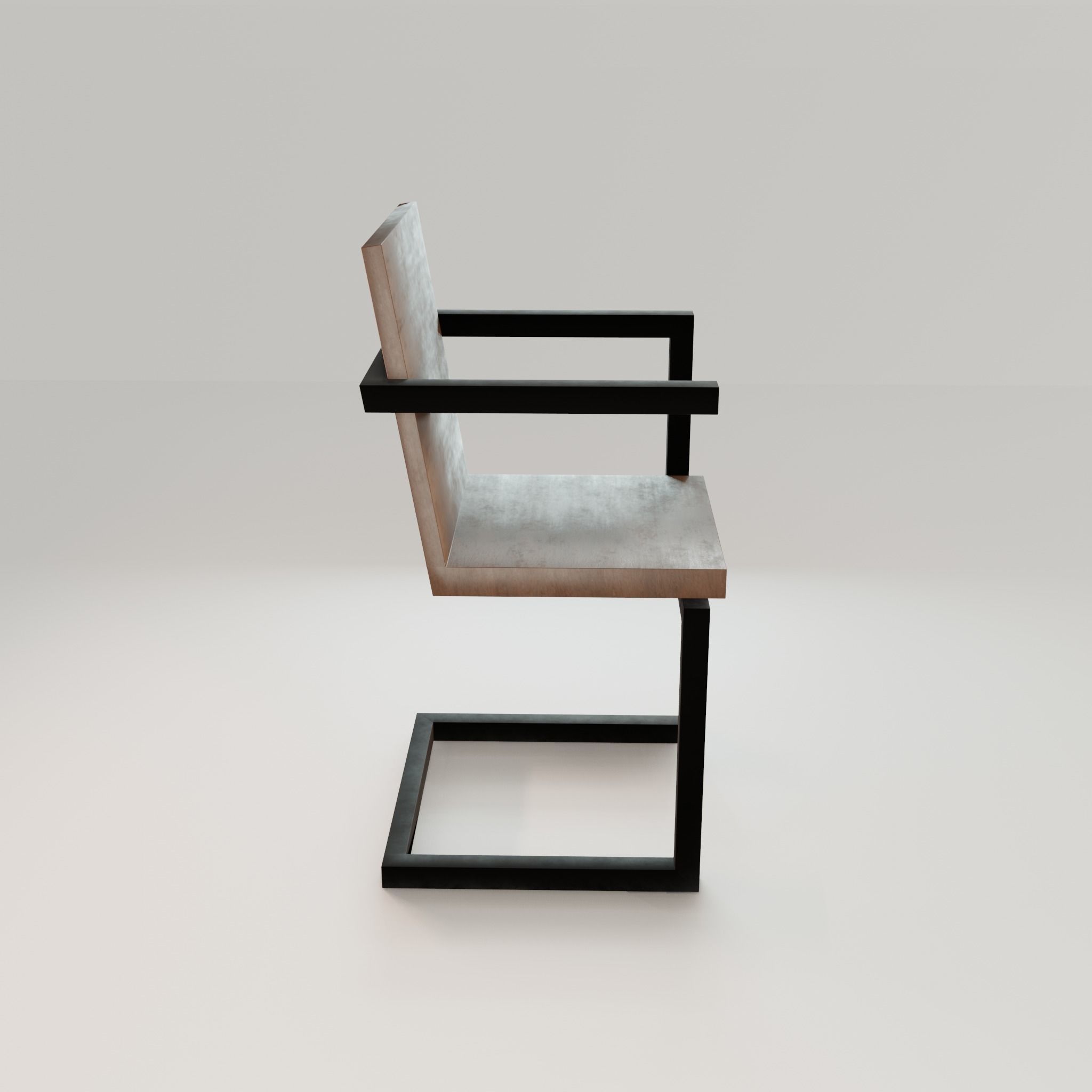 Chair loft modern wooden id4 Low-poly 3D model_19