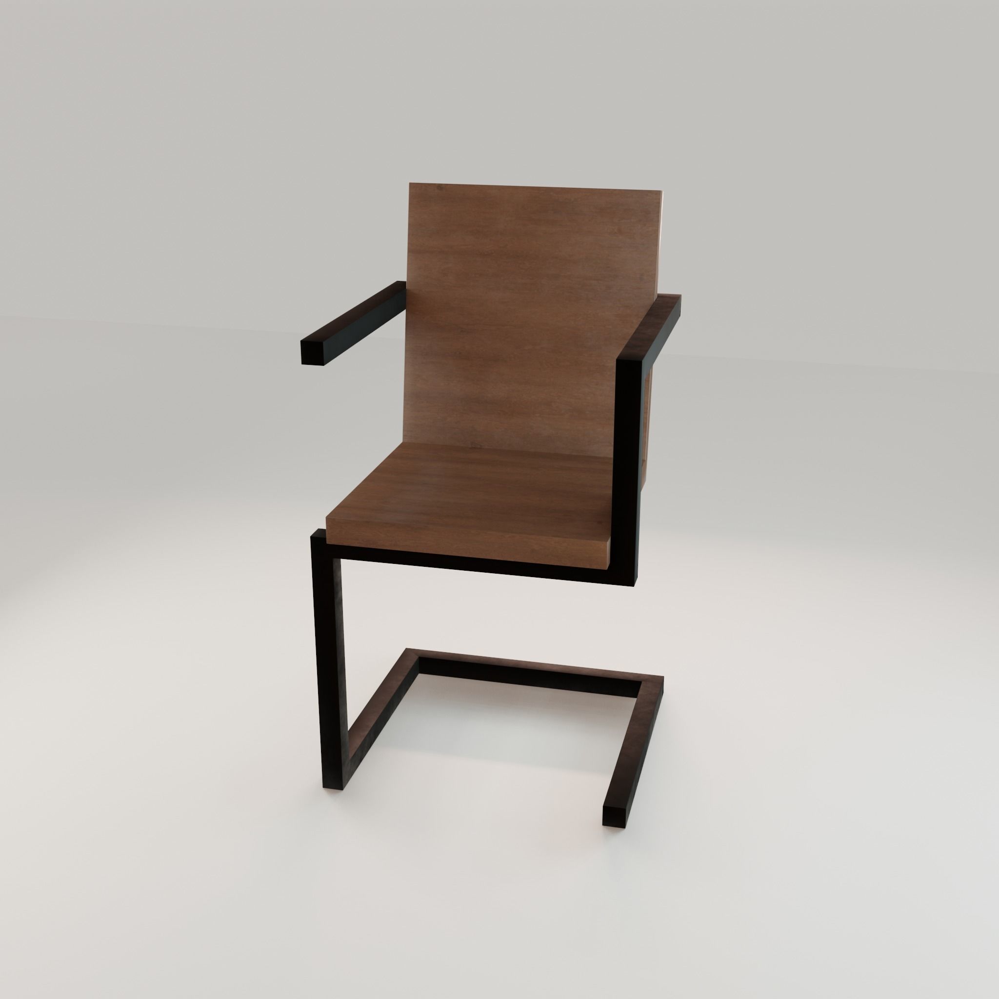 Chair loft modern wooden id4 Low-poly 3D model_38