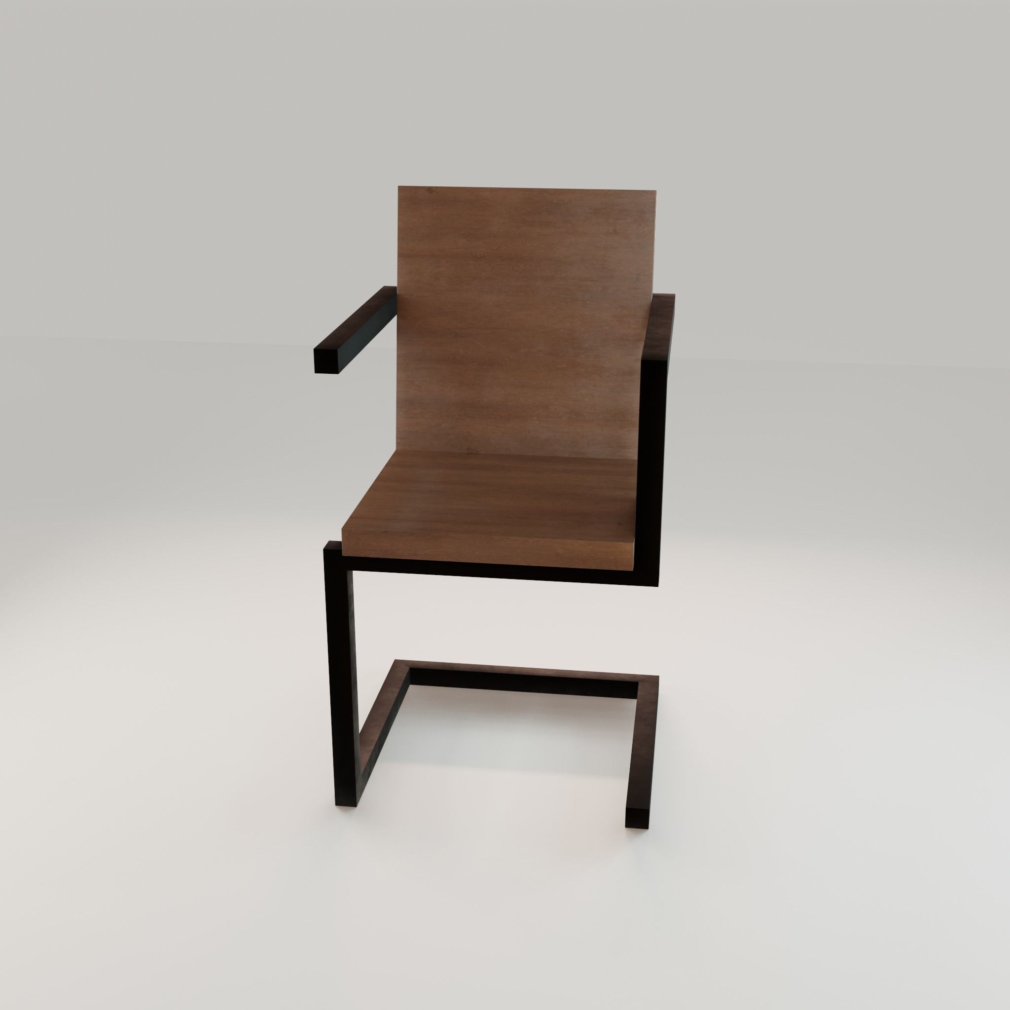 Chair loft modern wooden id4 Low-poly 3D model_39