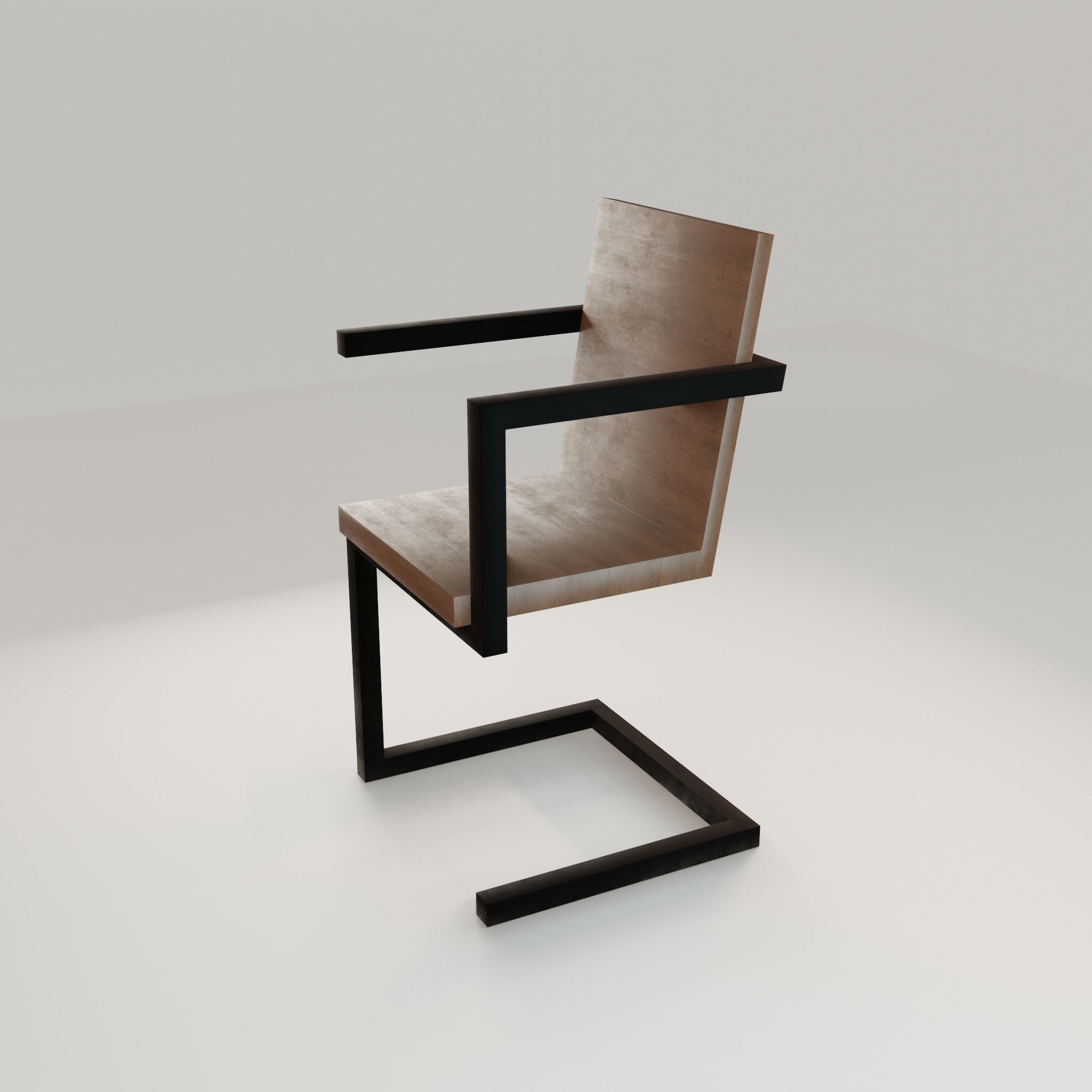 Chair loft modern wooden id4 Low-poly 3D model_33