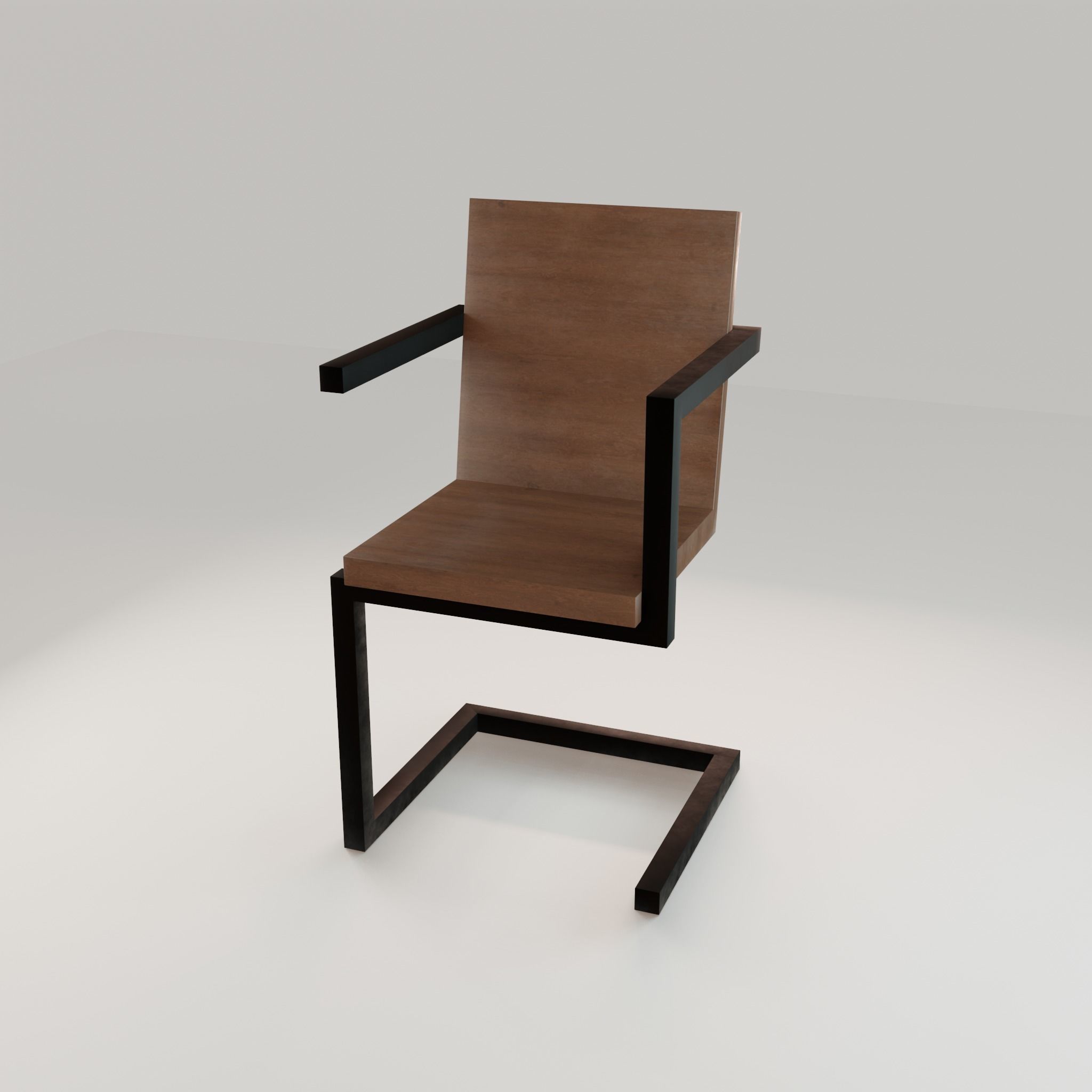 Chair loft modern wooden id4 Low-poly 3D model_37