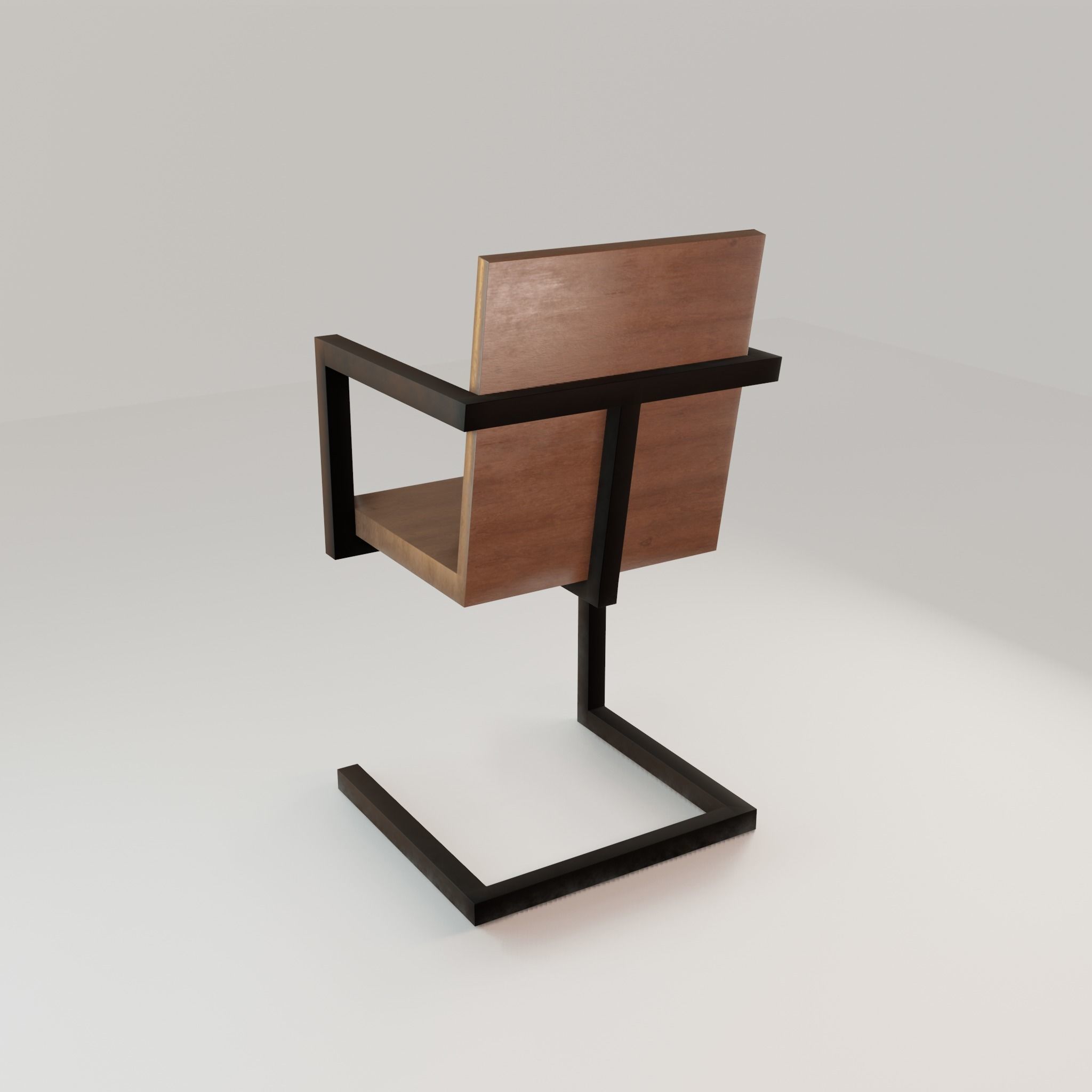 Chair loft modern wooden id4 Low-poly 3D model_27