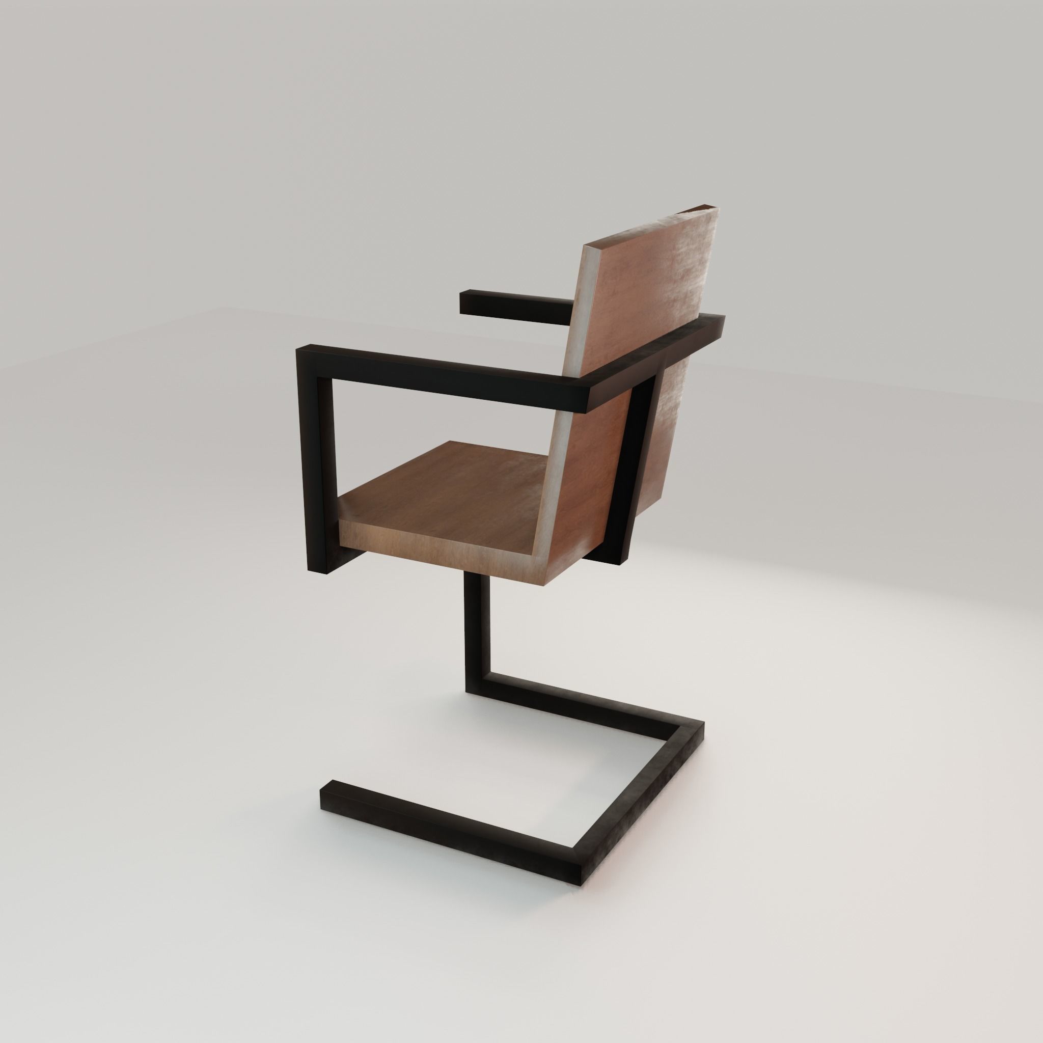 Chair loft modern wooden id4 Low-poly 3D model_29