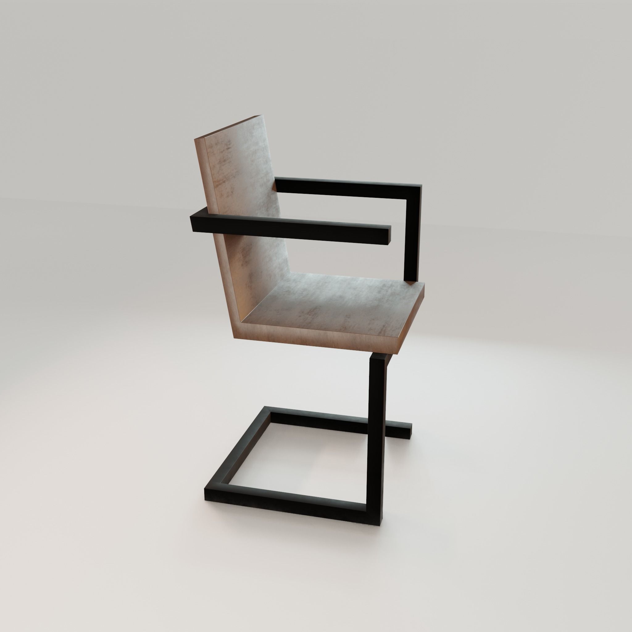 Chair loft modern wooden id4 Low-poly 3D model_18