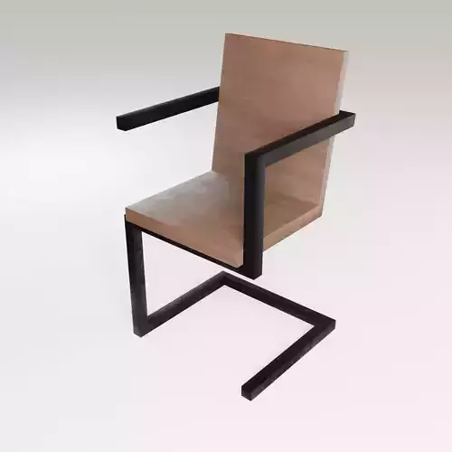 Chair loft modern wooden  id4 Low-poly 3D model