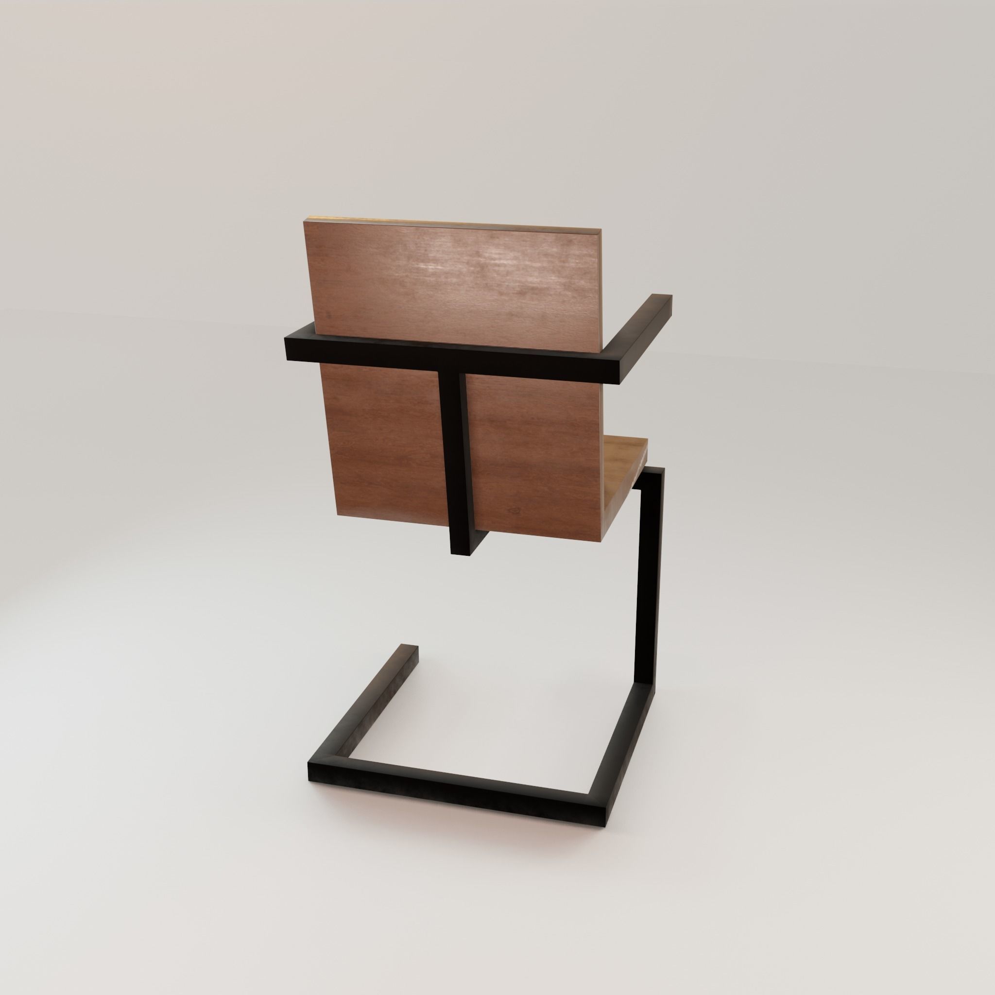 Chair loft modern wooden id4 Low-poly 3D model_24