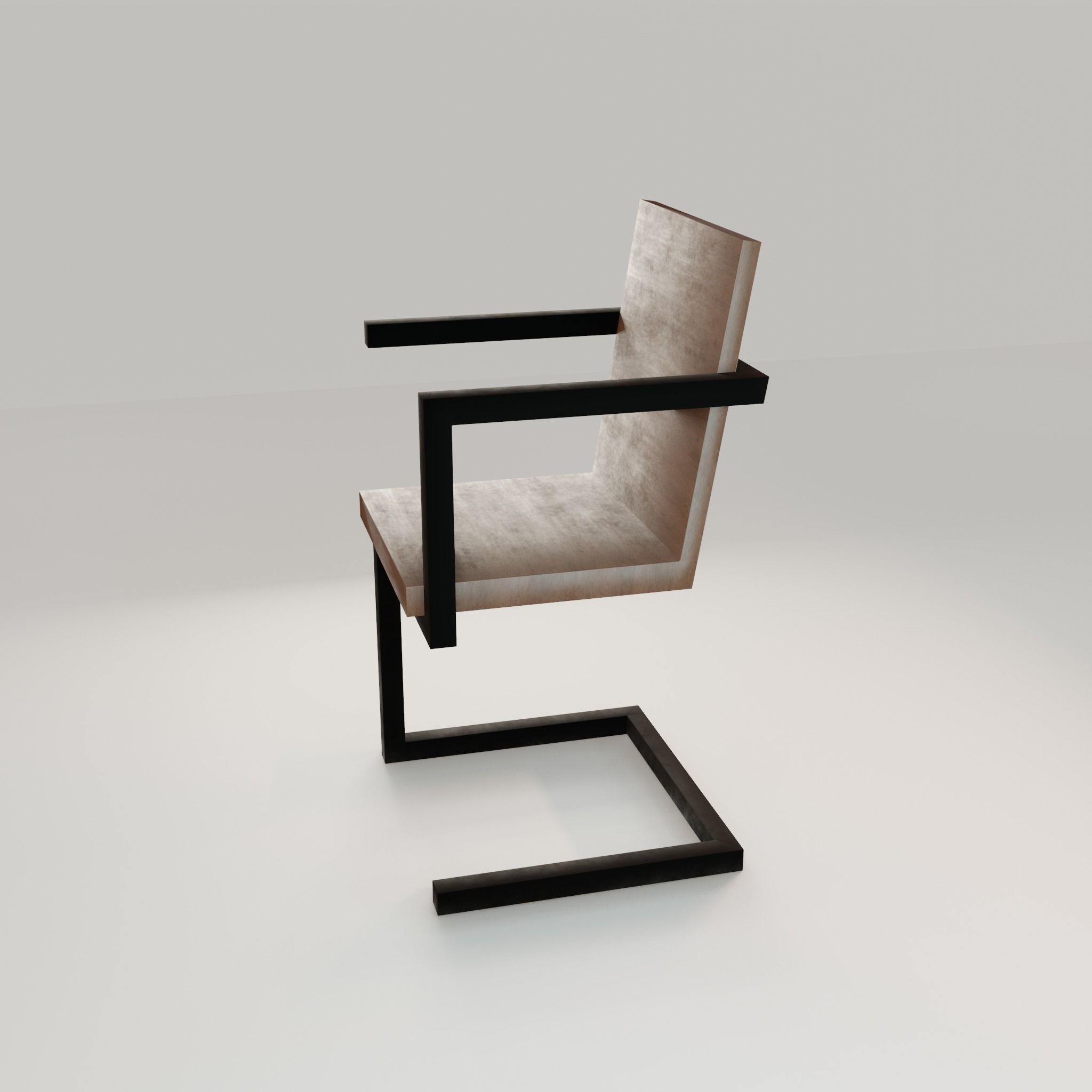 Chair loft modern wooden id4 Low-poly 3D model_32