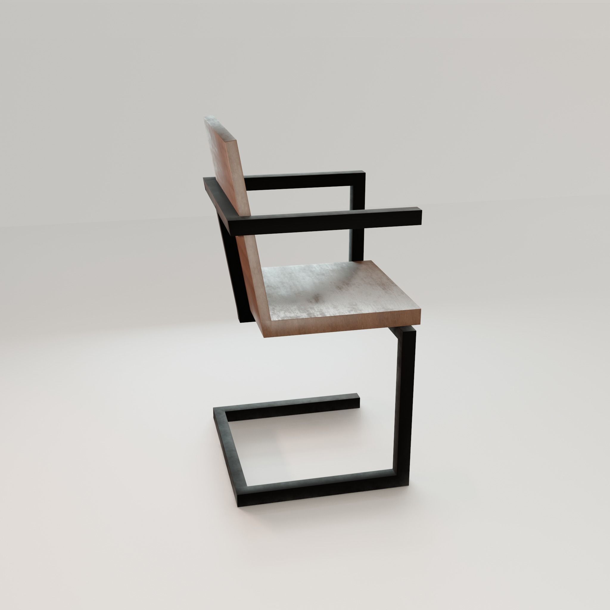 Chair loft modern wooden id4 Low-poly 3D model_20