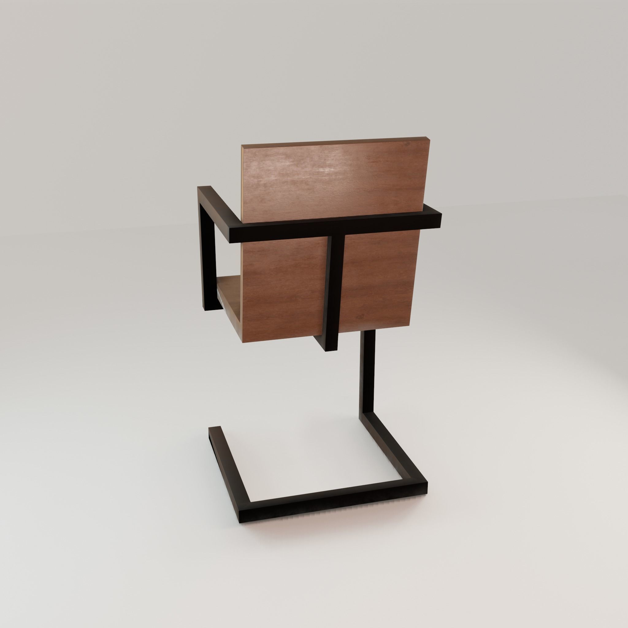 Chair loft modern wooden id4 Low-poly 3D model_26