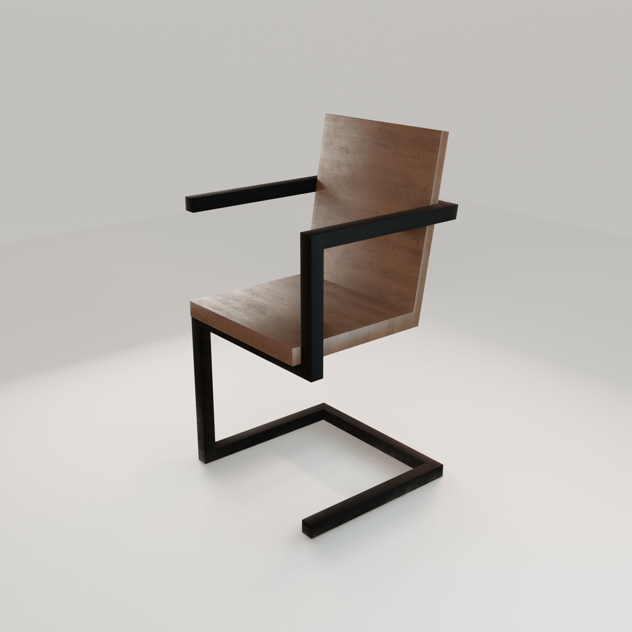 Chair loft modern wooden id4 Low-poly 3D model_34