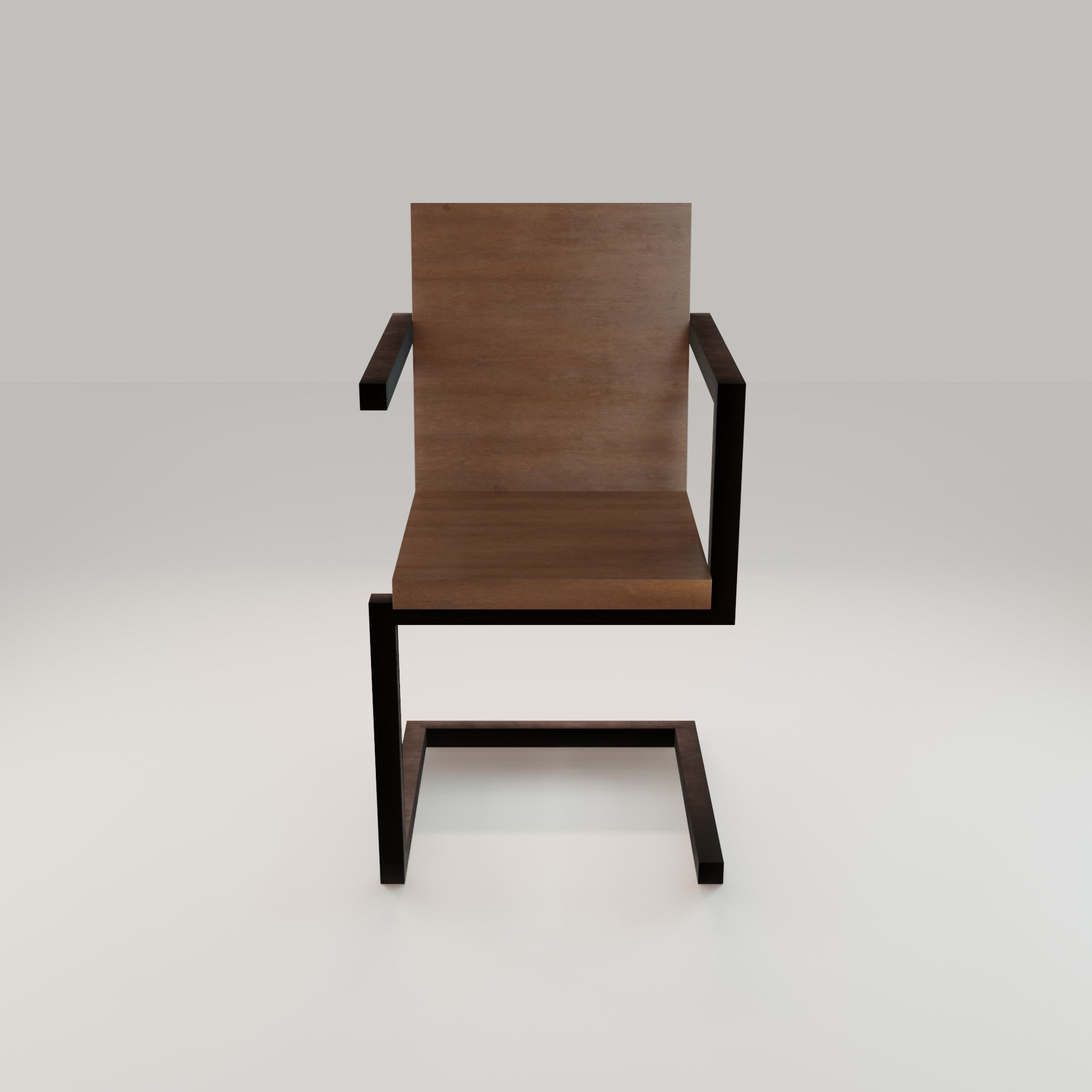 Chair loft modern wooden id4 Low-poly 3D model_2