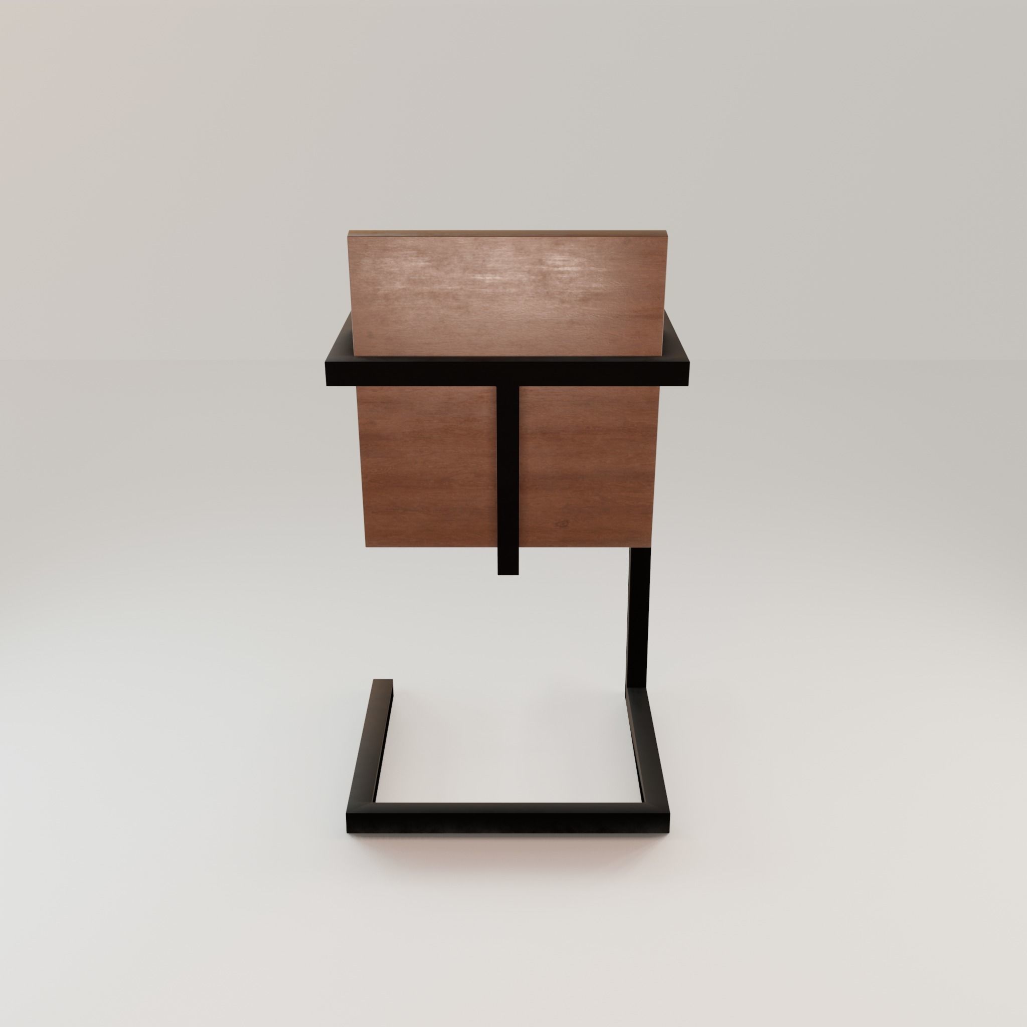 Chair loft modern wooden id4 Low-poly 3D model_25