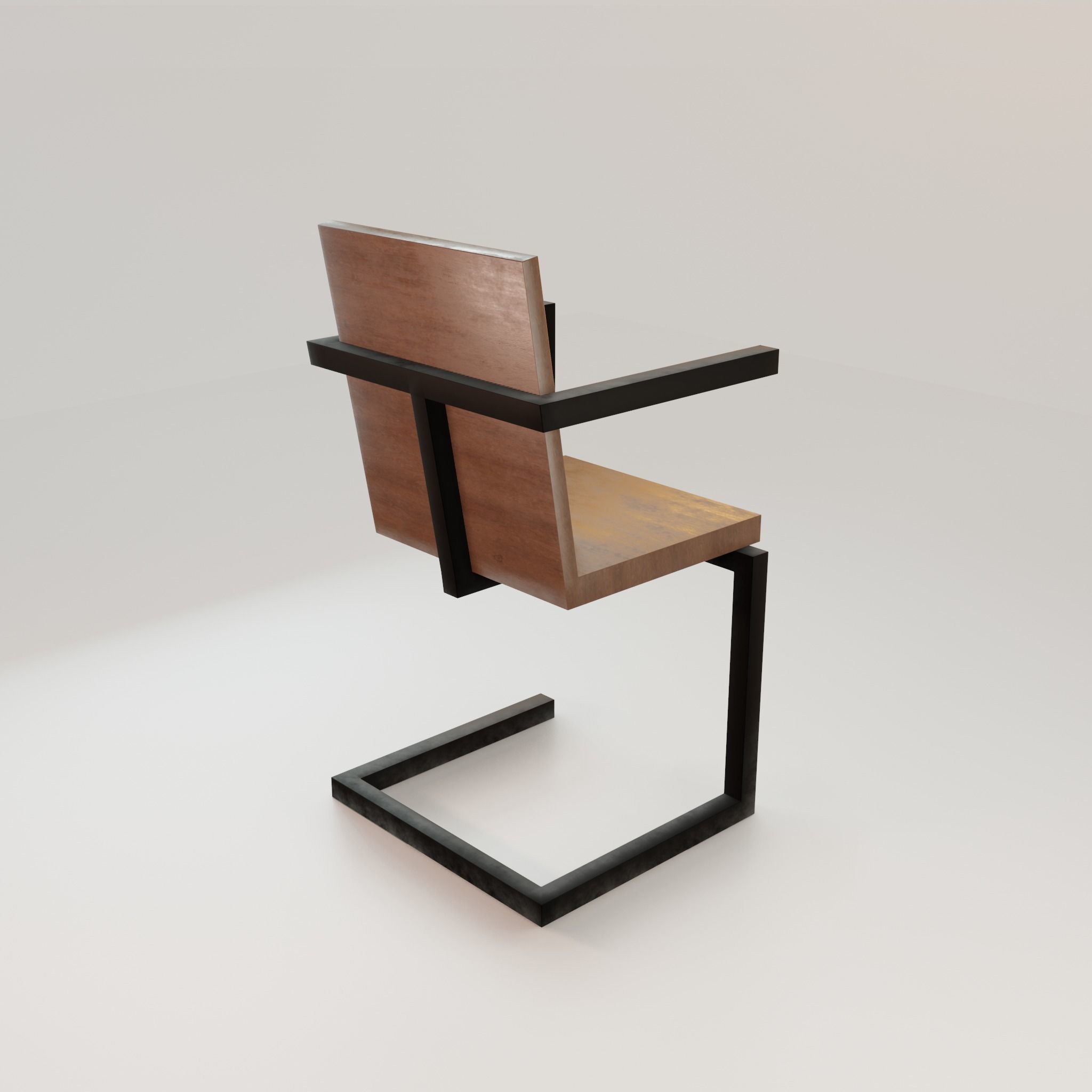 Chair loft modern wooden id4 Low-poly 3D model_22