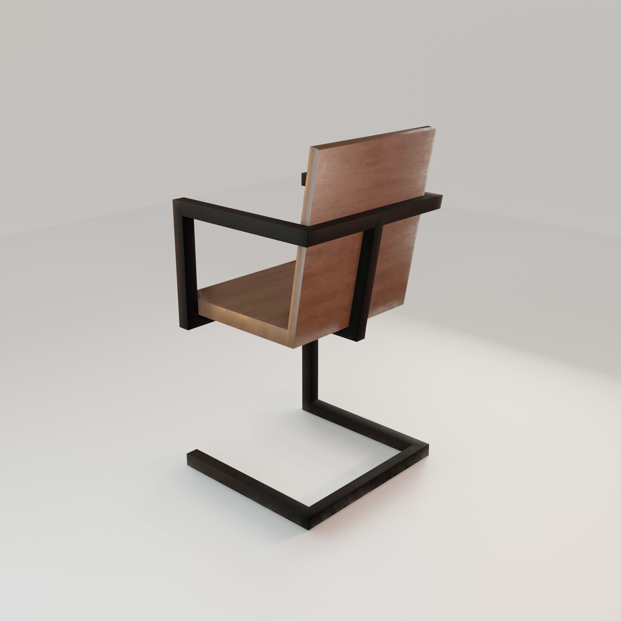 Chair loft modern wooden id4 Low-poly 3D model_28