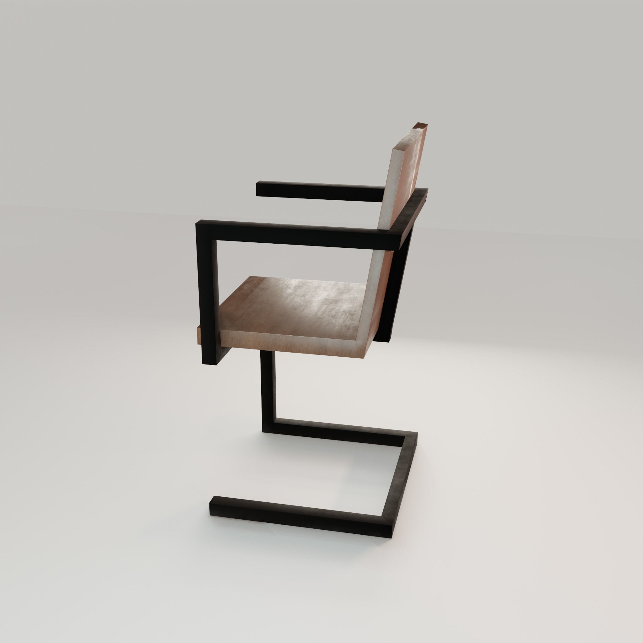 Chair loft modern wooden id4 Low-poly 3D model_30