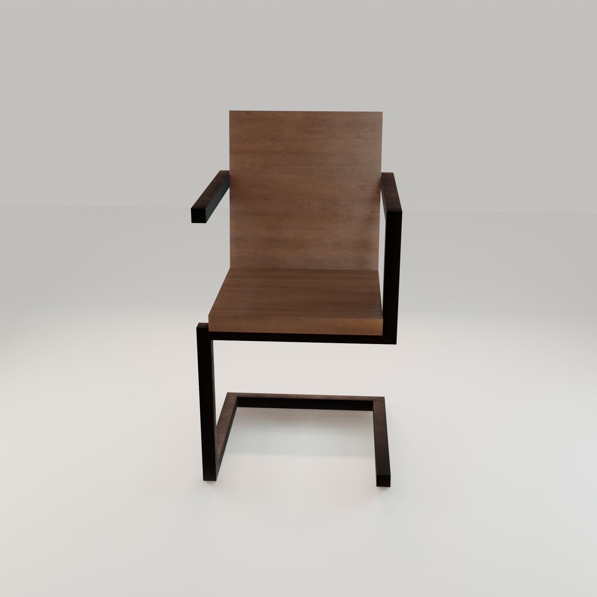 Chair loft modern wooden id4 Low-poly 3D model_40