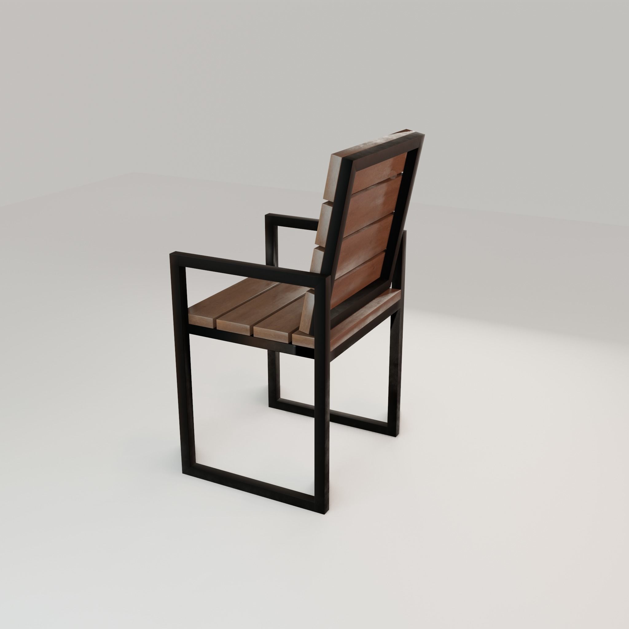 Chair loft modern wooden  id3 Low-poly 3D model_29